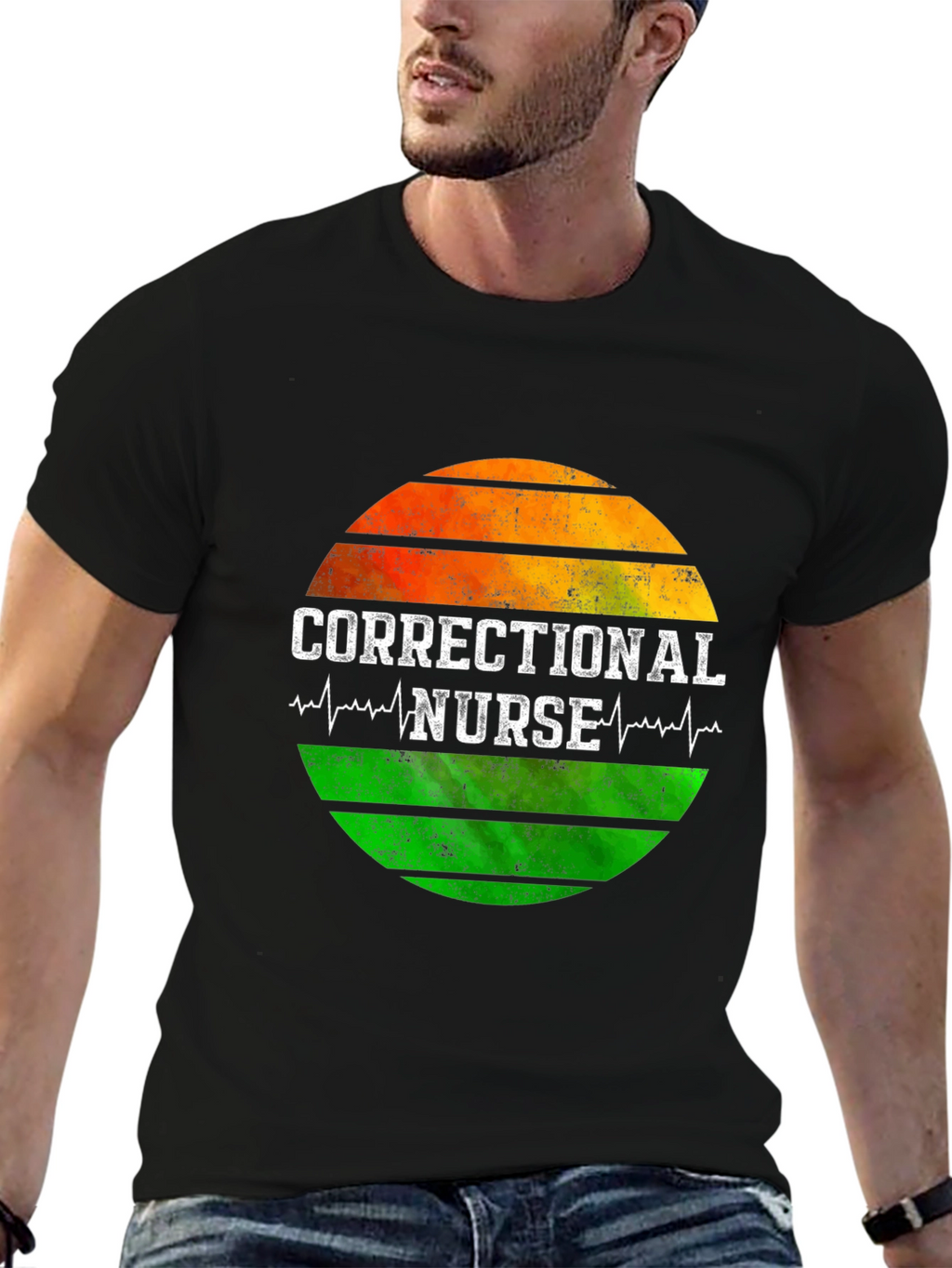 Correctional Nurse Sunset Graphic Tee
