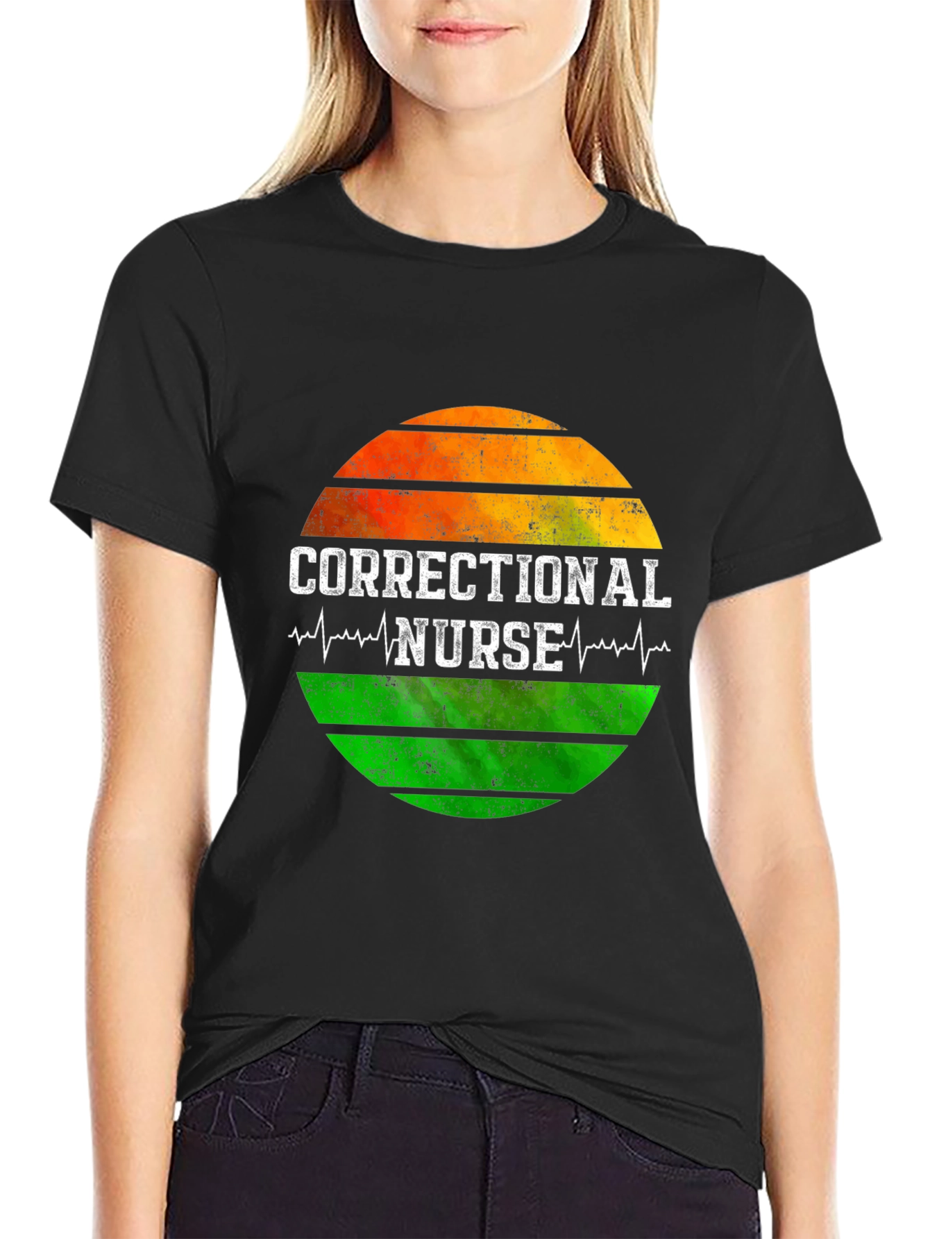 Correctional Nurse Sunset Graphic Tee