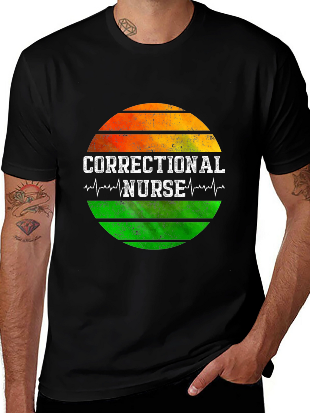 Correctional Nurse Sunset Graphic Tee