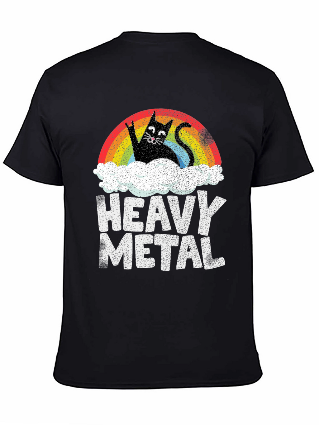 Heavy Metal Cat Rainbow Graphic Tee