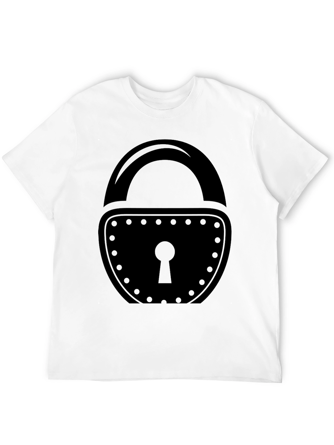 Black Padlock Graphic Tee - Secure Style