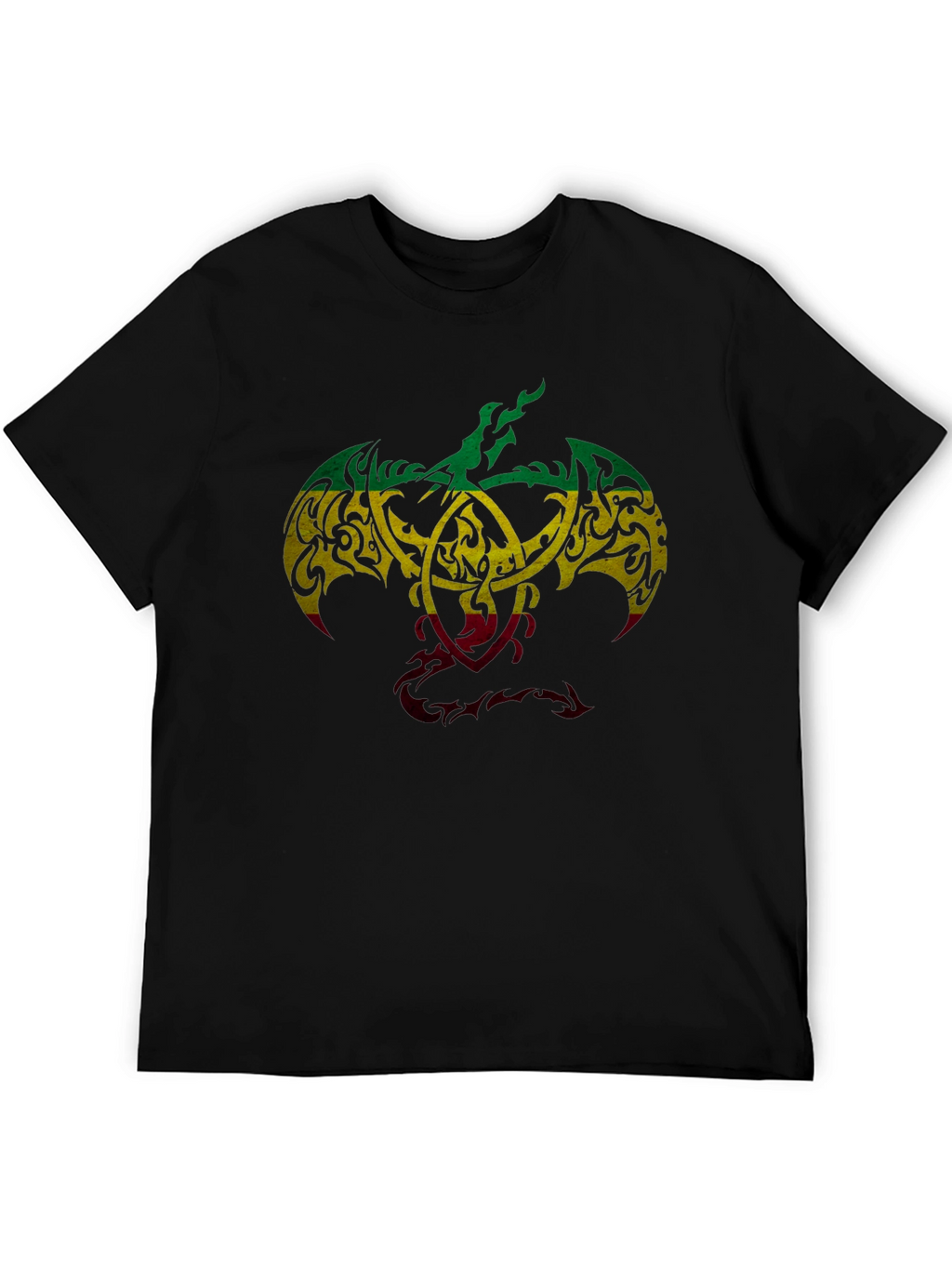 Rasta Tribal Dragon Graphic T-Shirt - Unique Design