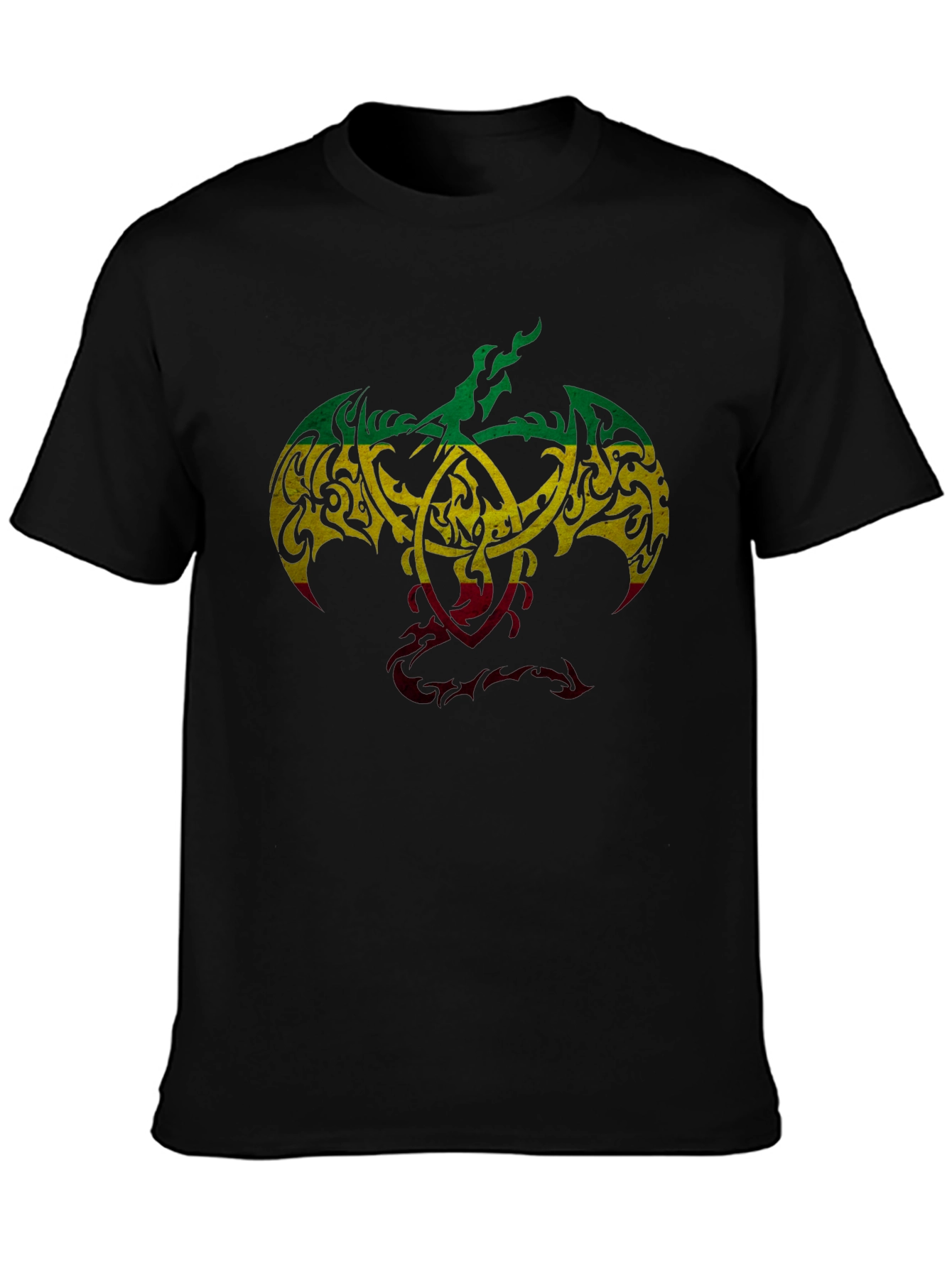 Rasta Tribal Dragon Graphic T-Shirt - Unique Design