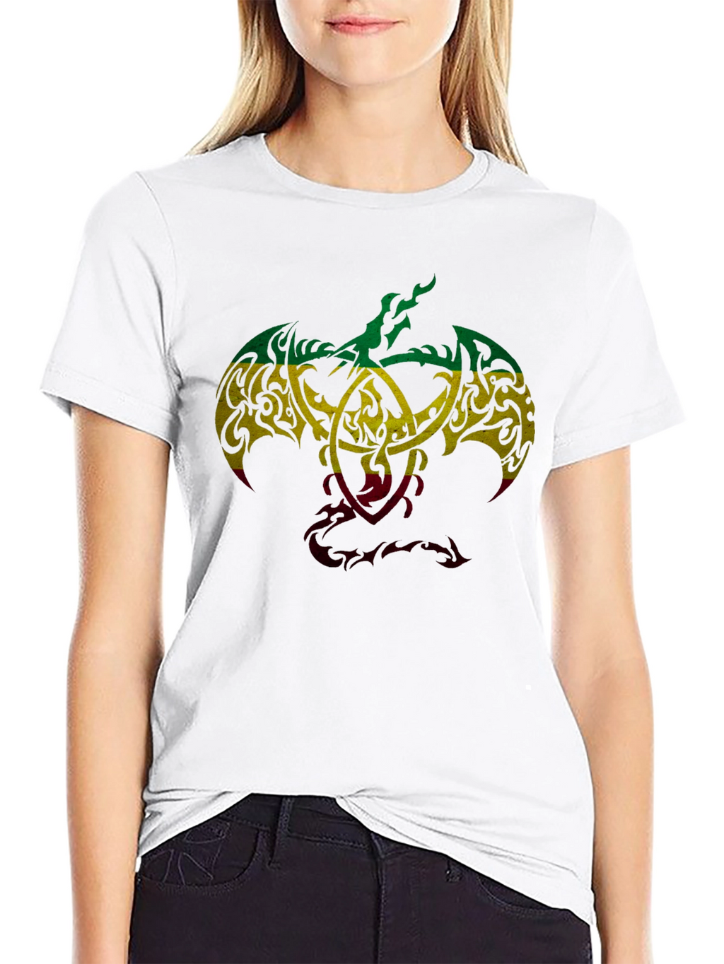 Rasta Tribal Dragon Graphic T-Shirt - Unique Design