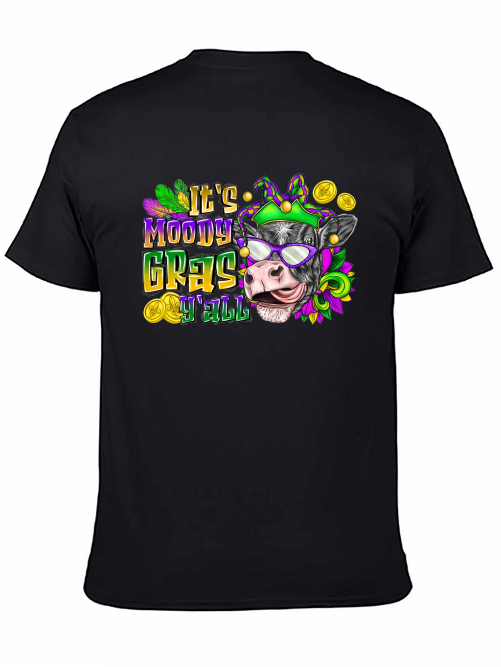 Moody Gras YAll Cow T-Shirt