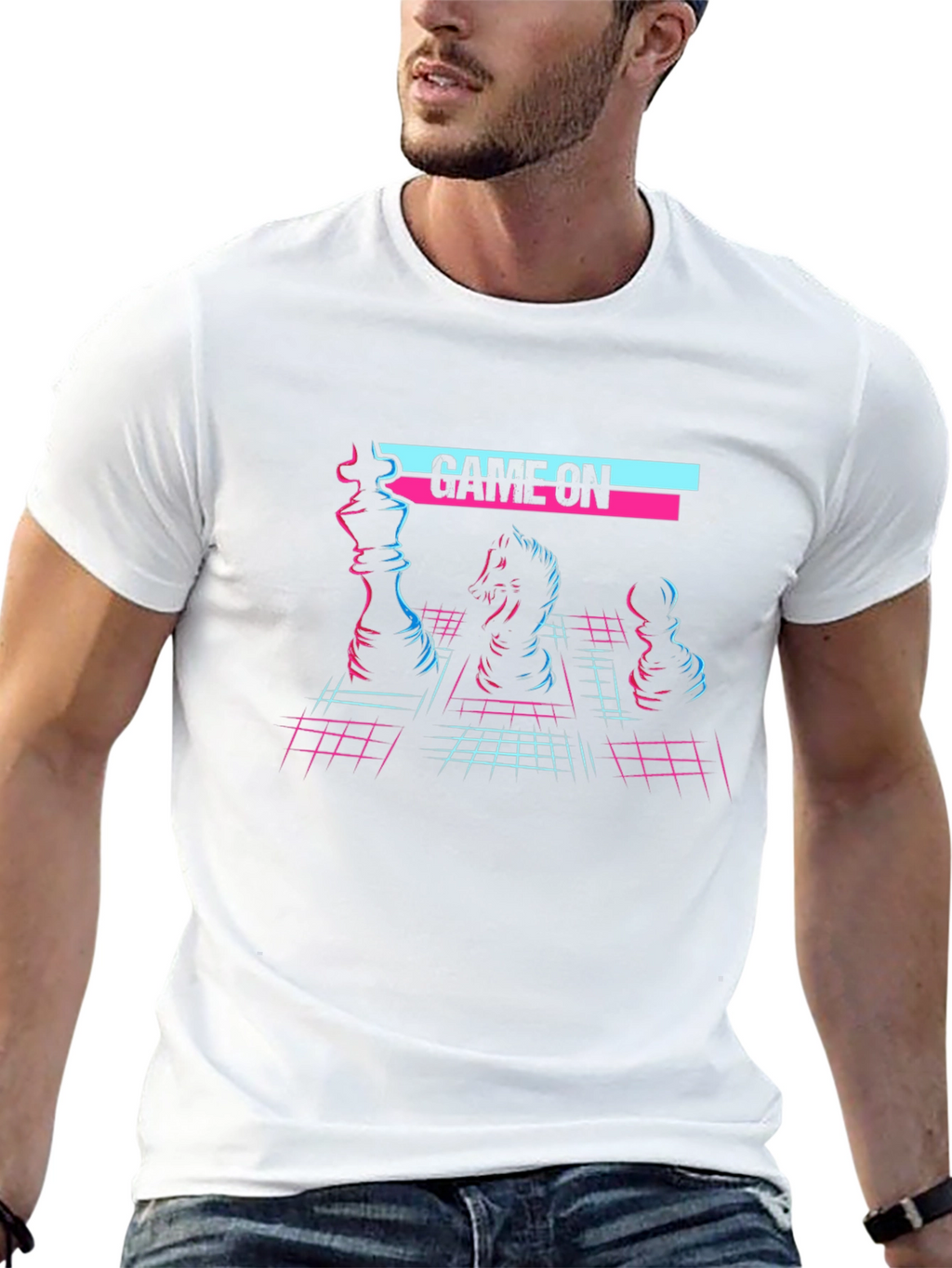 Retro Chess Game On T-Shirt - Gamer Style