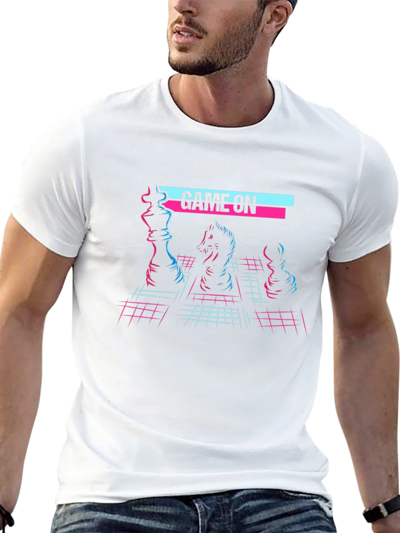 Retro Chess Game On T-Shirt - Gamer Style