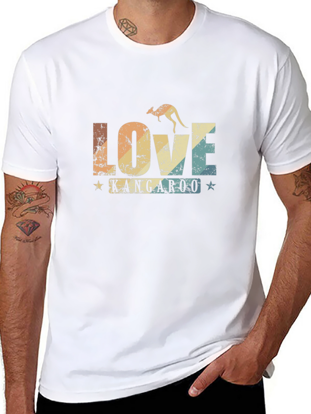 Love Kangaroo Retro Graphic T-Shirt