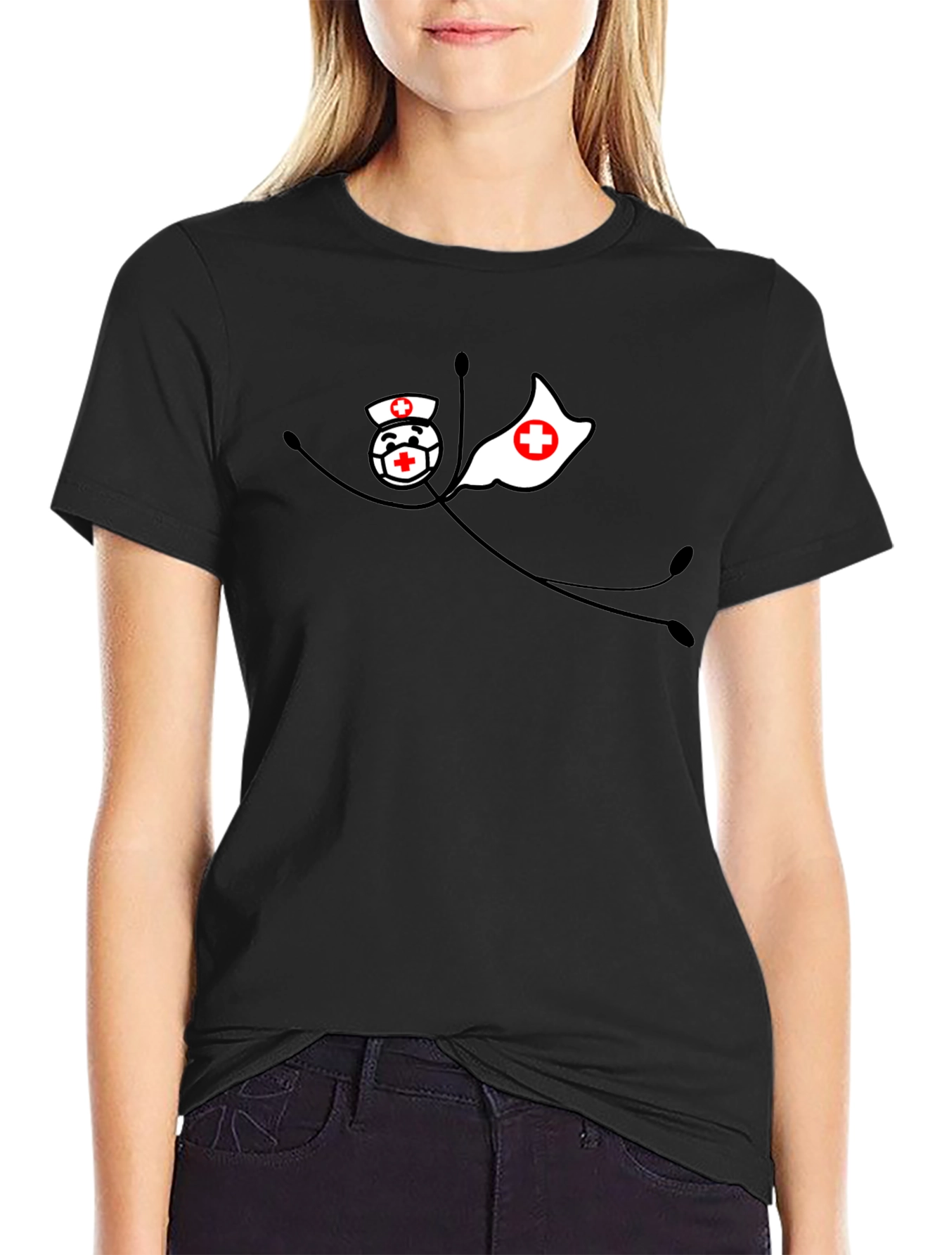 Superhero Nurse Black T-Shirt