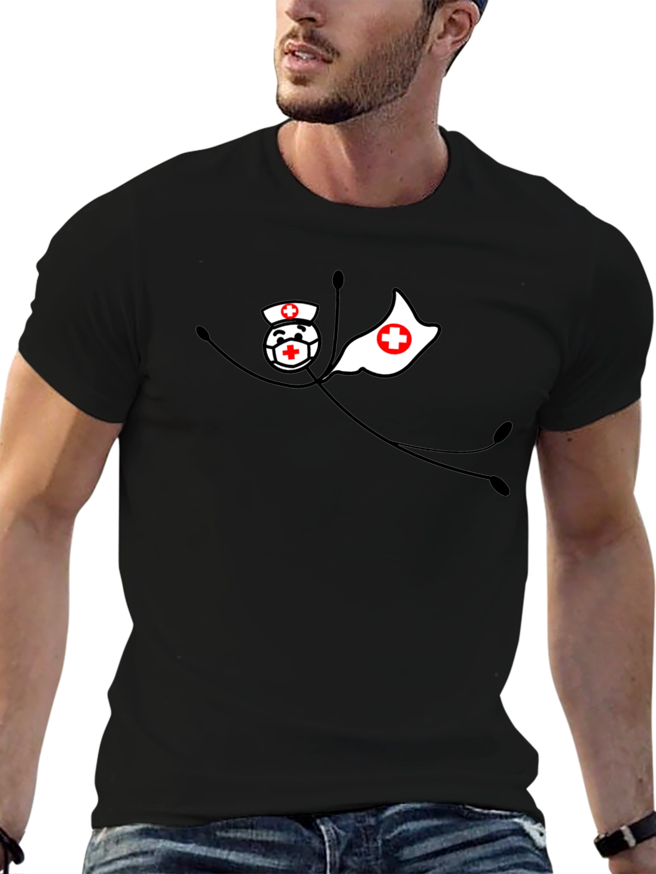 Superhero Nurse Black T-Shirt