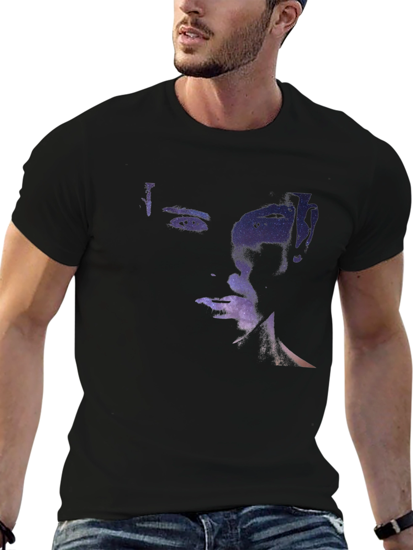 Galaxy Face Black T-Shirt