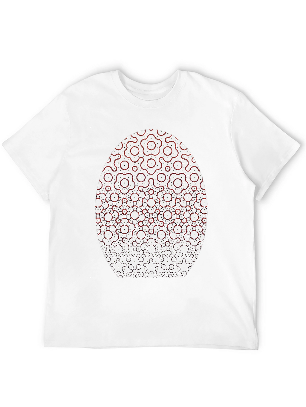 Modern Geometric Flower Pattern Black T-Shirt