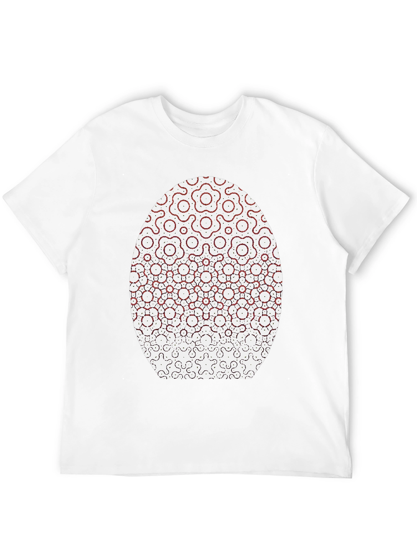 Modern Geometric Flower Pattern Black T-Shirt