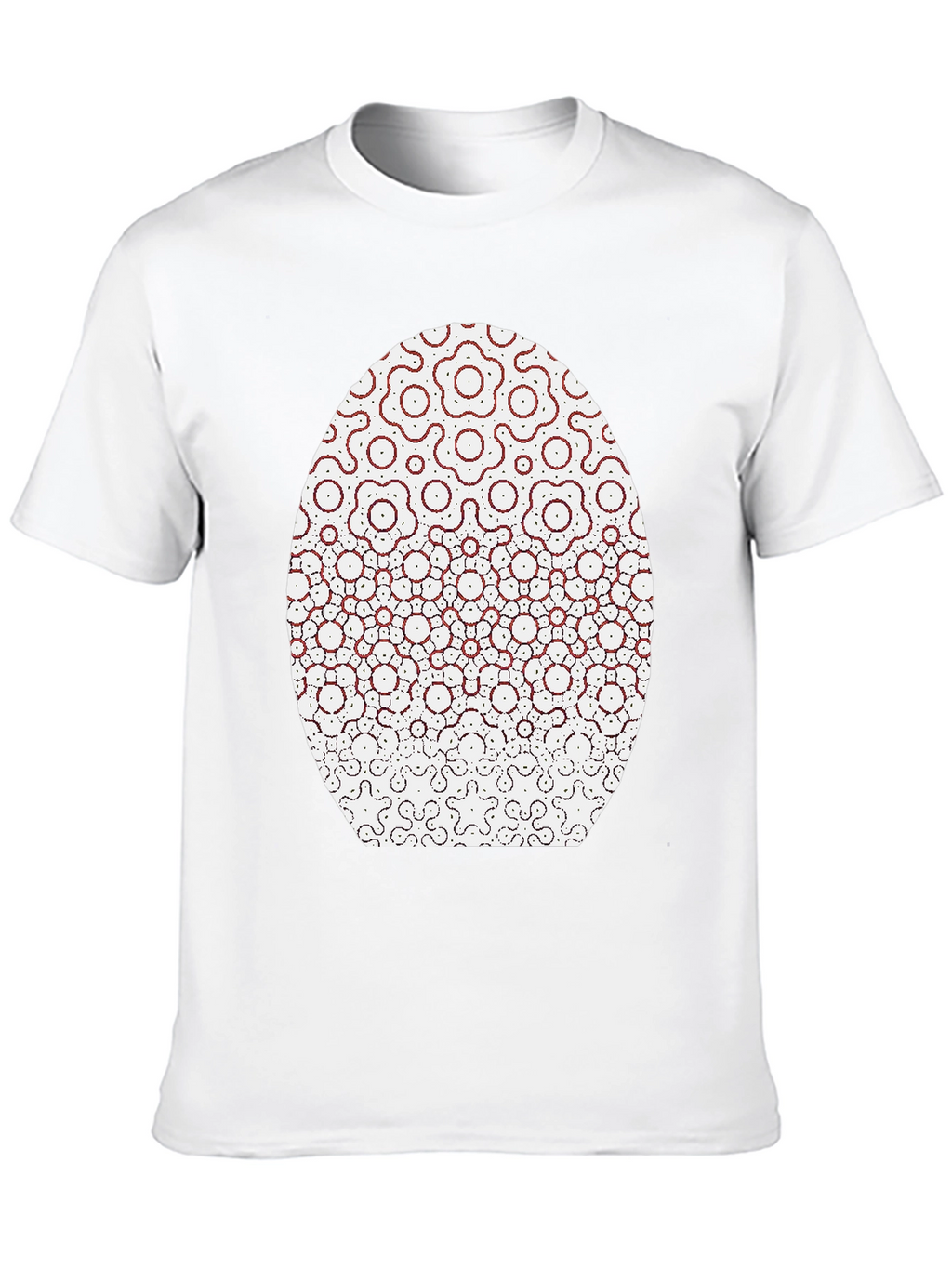 Modern Geometric Flower Pattern Black T-Shirt