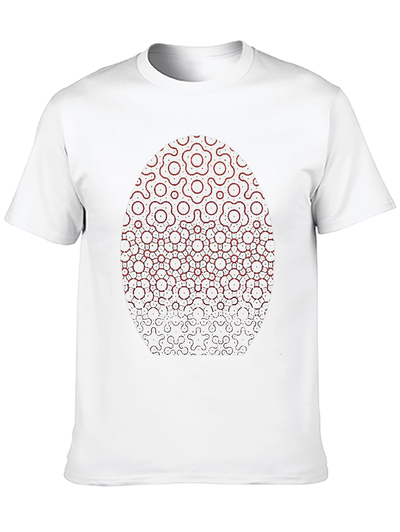 Modern Geometric Flower Pattern Black T-Shirt