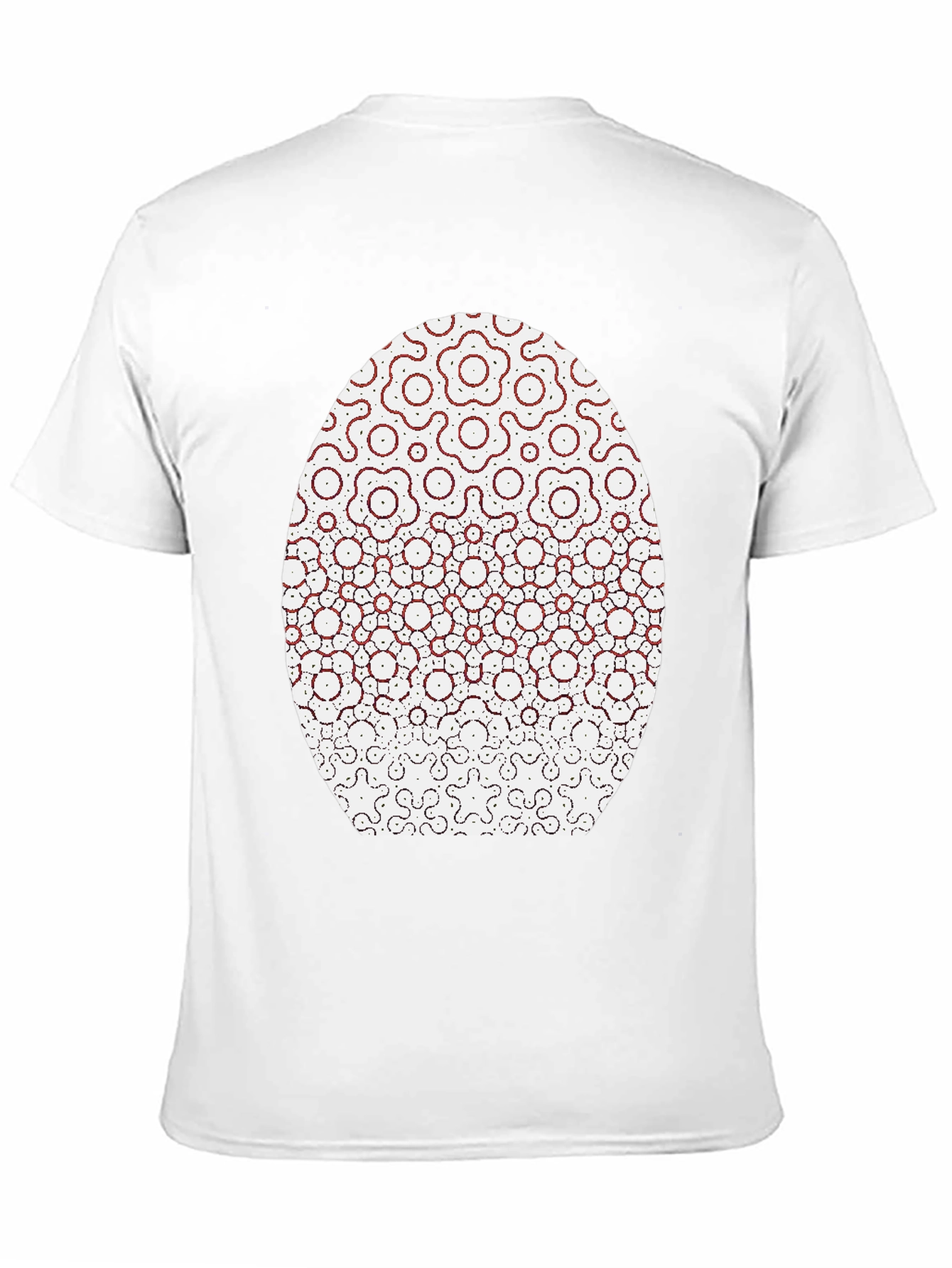 Modern Geometric Flower Pattern Black T-Shirt