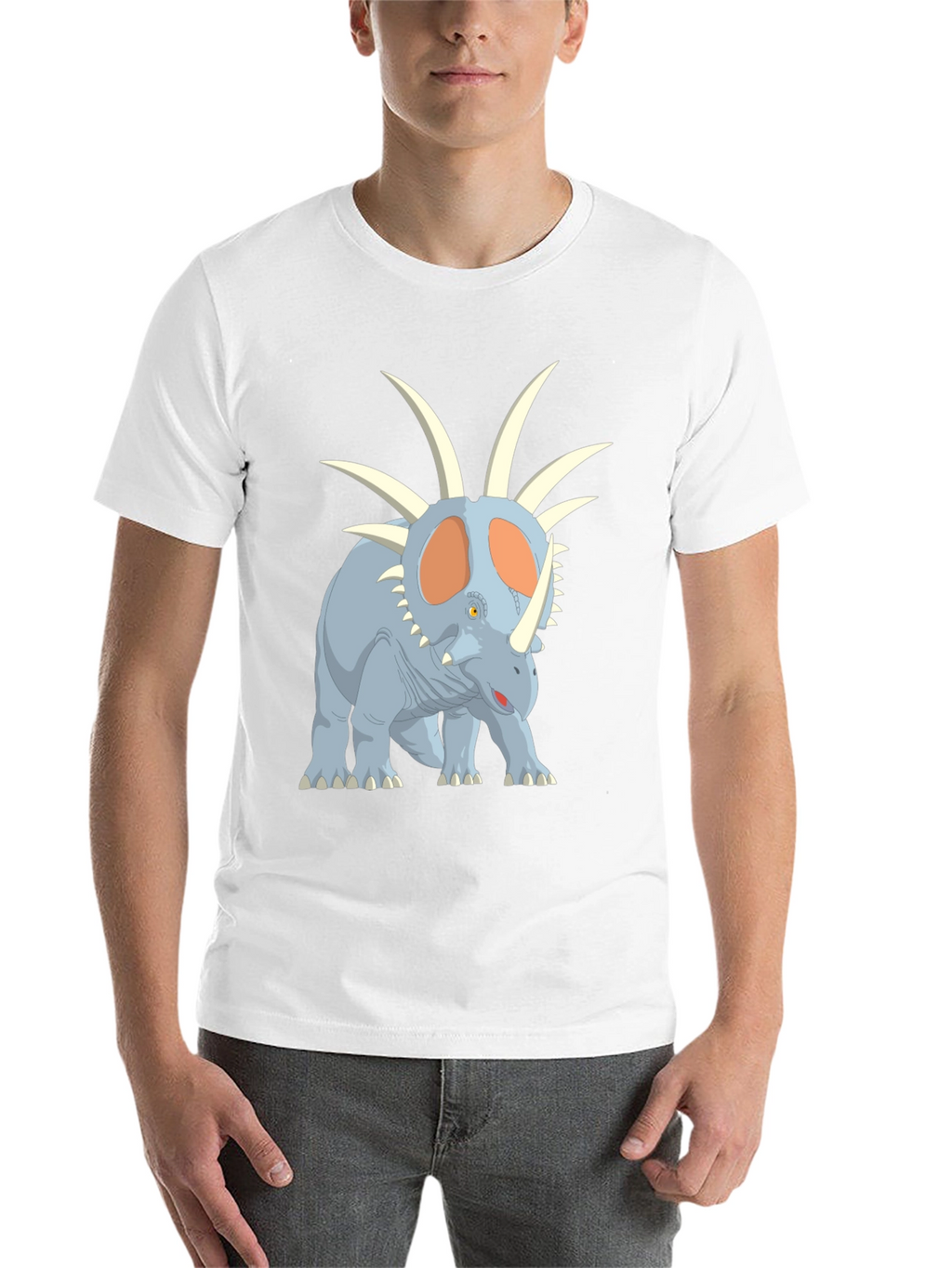 Dinosaur Graphic Tee - Cartoon Styracosaurus T-Shirt