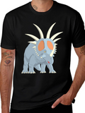 Dinosaur Graphic Tee - Cartoon Styracosaurus T-Shirt