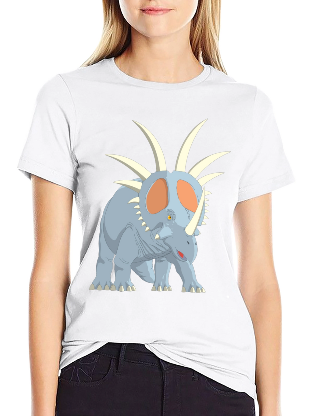 Dinosaur Graphic Tee - Cartoon Styracosaurus T-Shirt
