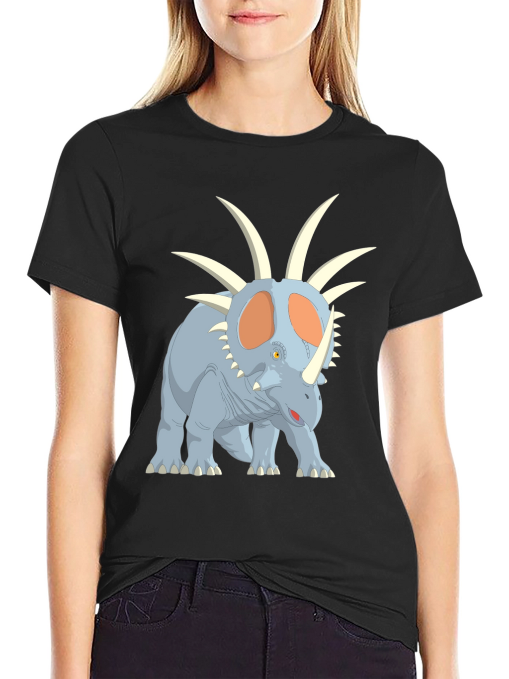 Dinosaur Graphic Tee - Cartoon Styracosaurus T-Shirt