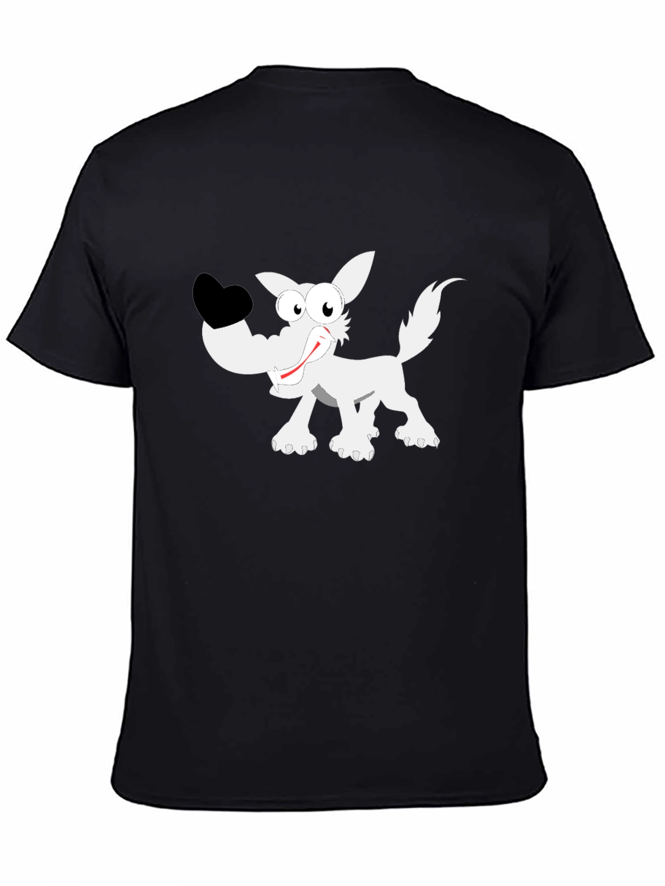 Funny Wolf Graphic Tee - Black Cotton Comfort