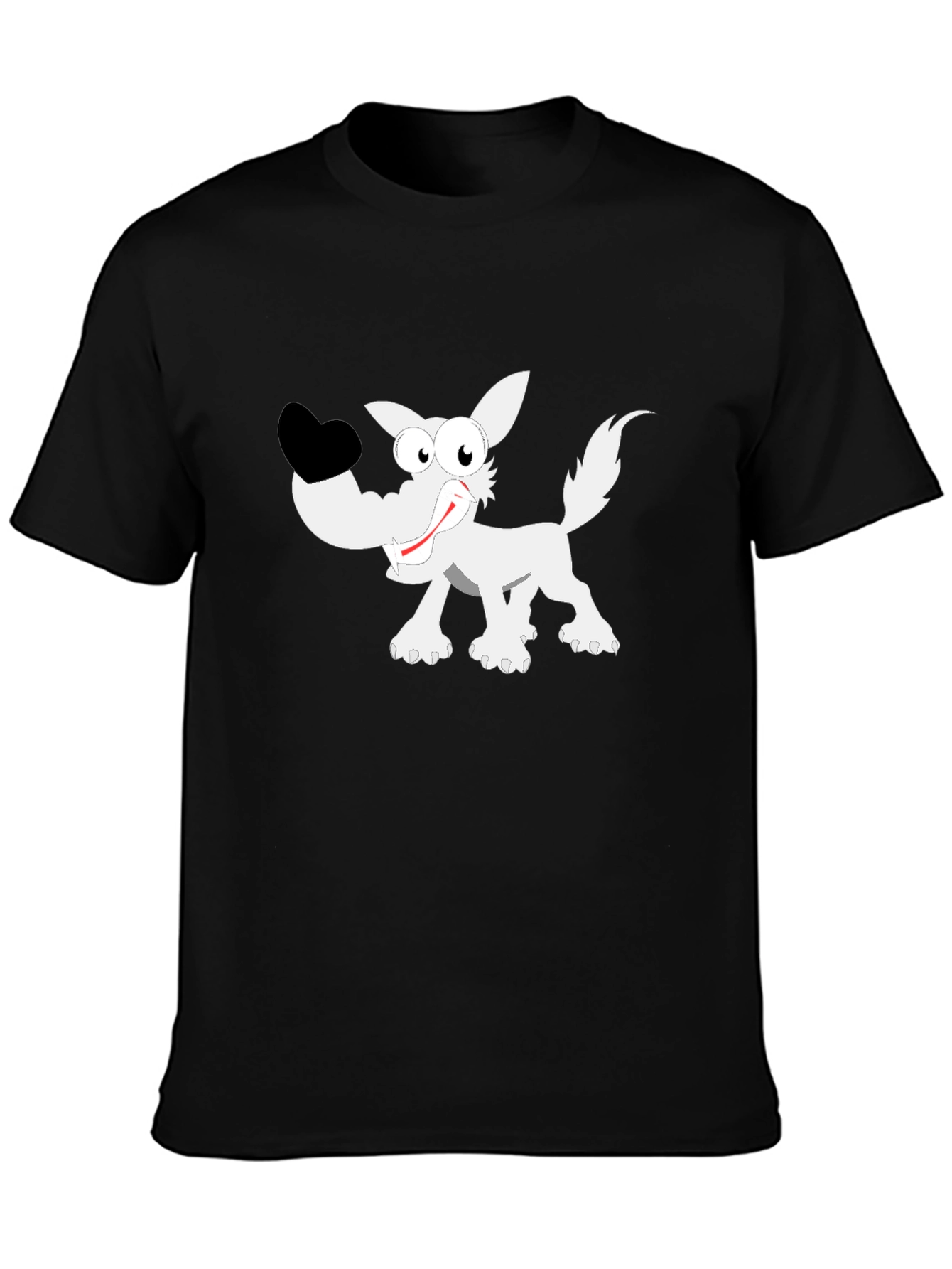 Funny Wolf Graphic Tee - Black Cotton Comfort