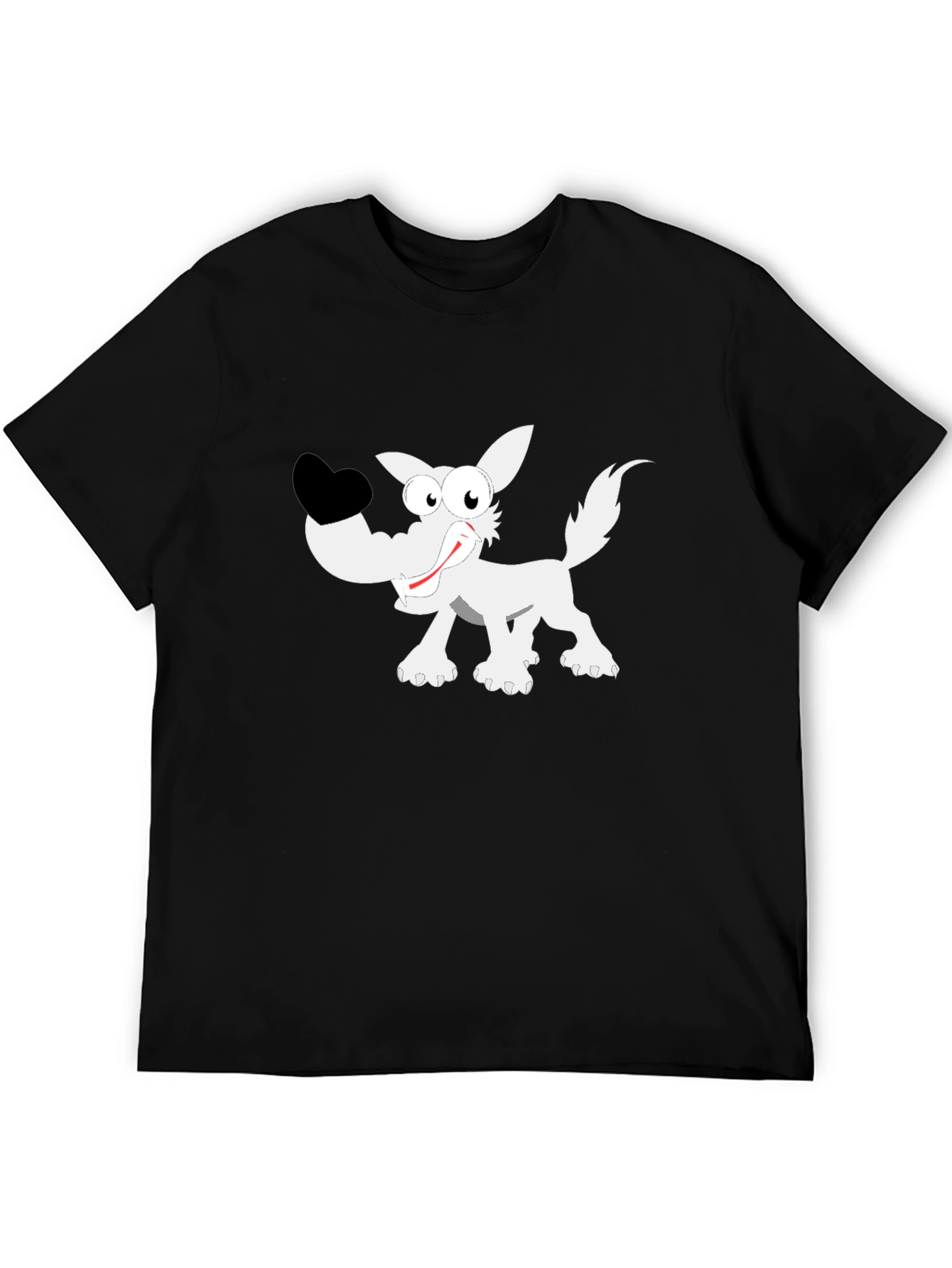 Funny Wolf Graphic Tee - Black Cotton Comfort