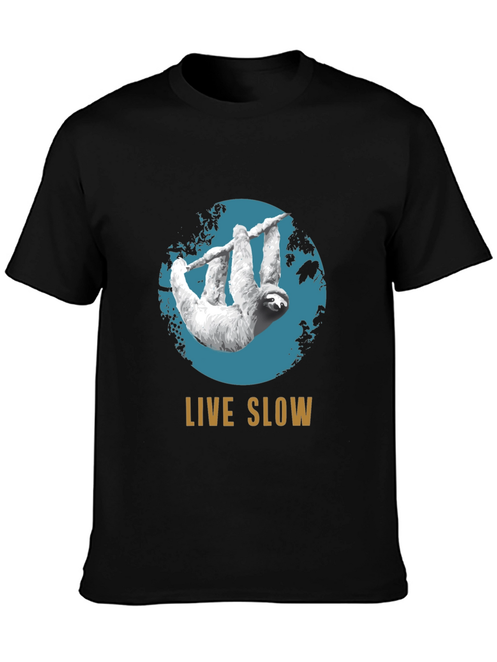 Live Slow Sloth Graphic Tee - Relaxed Fit