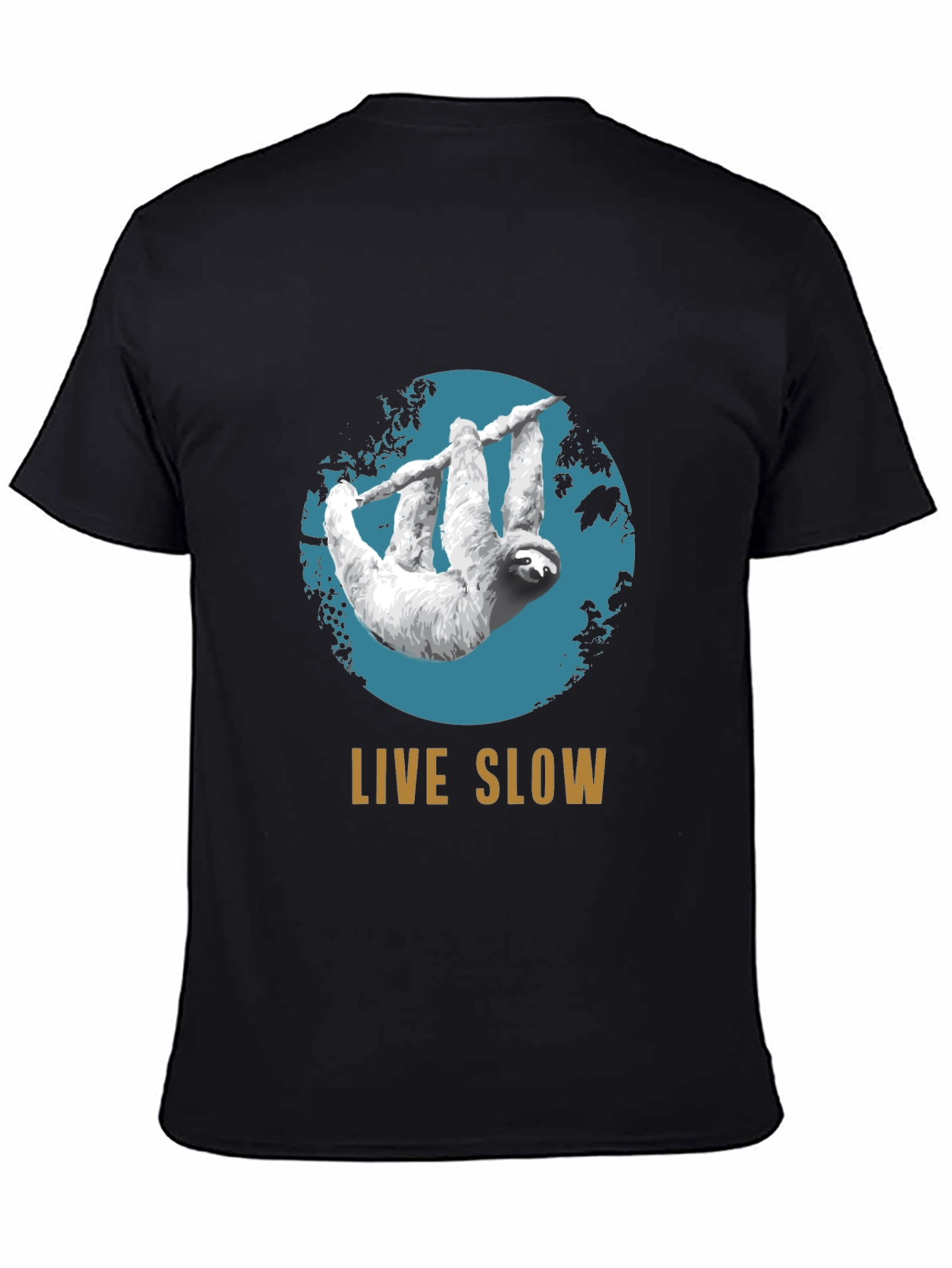 Live Slow Sloth Graphic Tee - Relaxed Fit