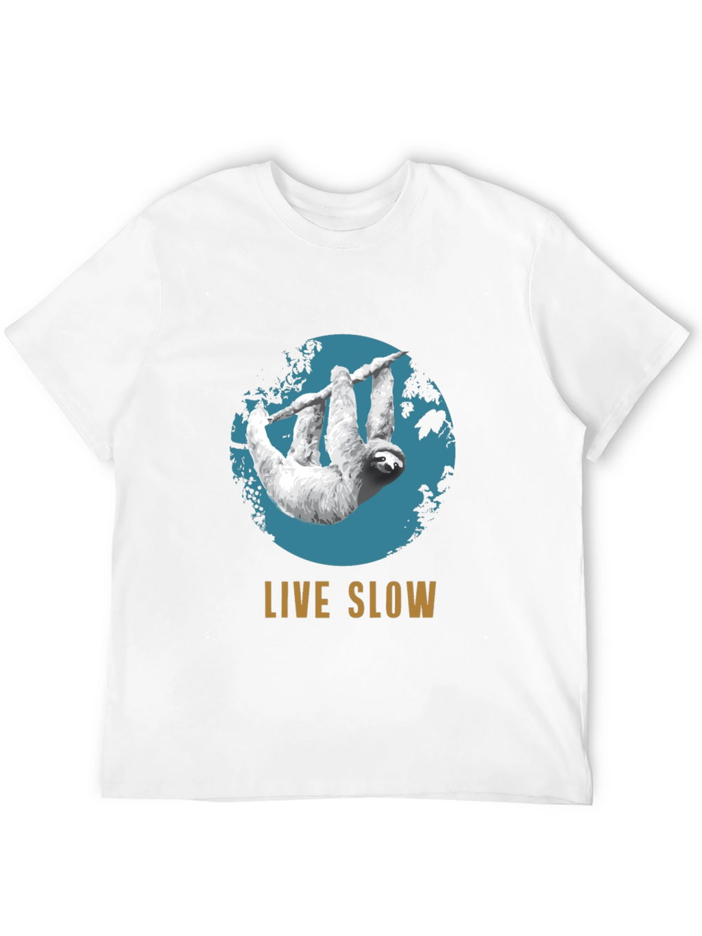 Live Slow Sloth Graphic Tee - Relaxed Fit