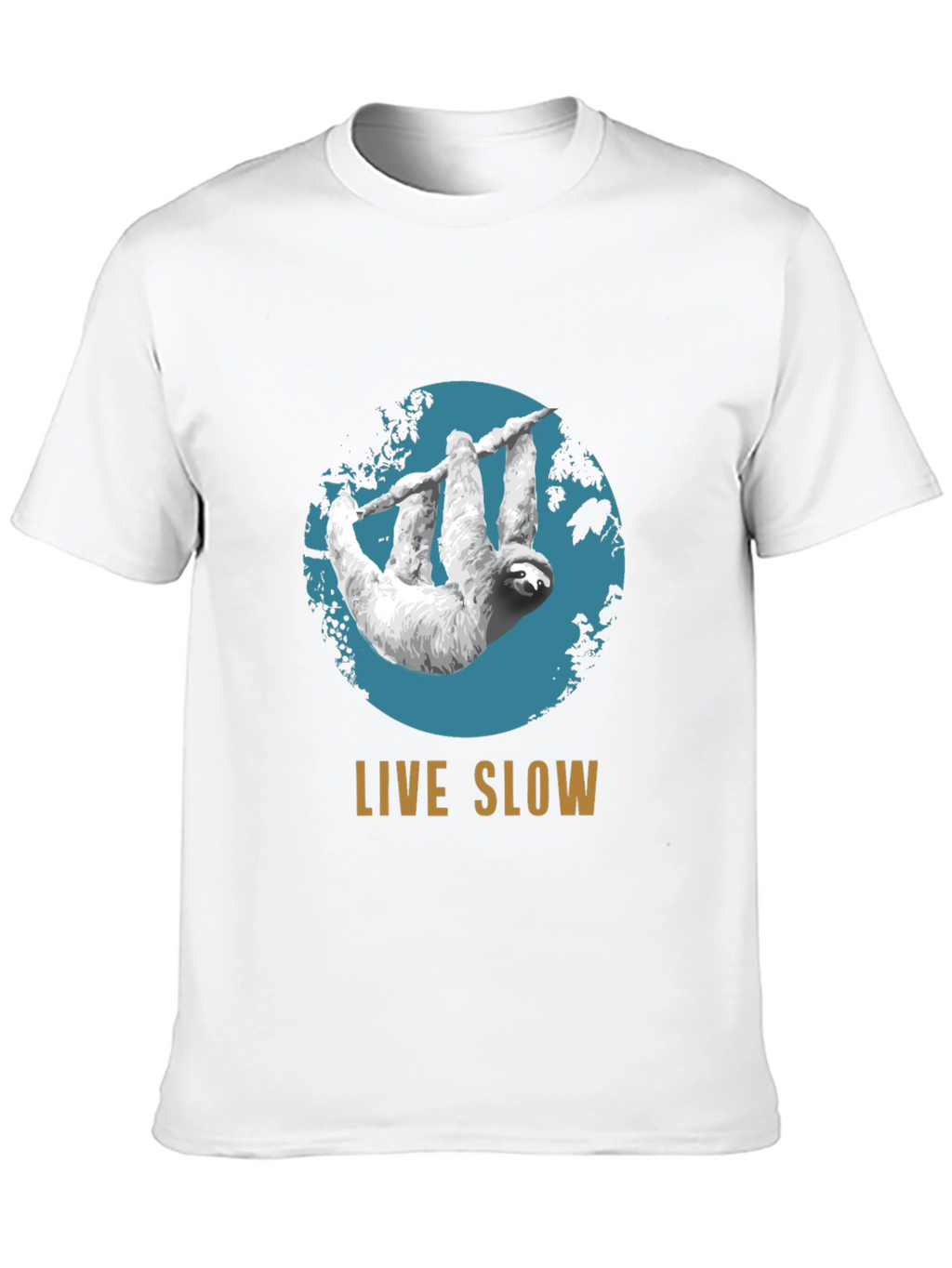 Live Slow Sloth Graphic Tee - Relaxed Fit