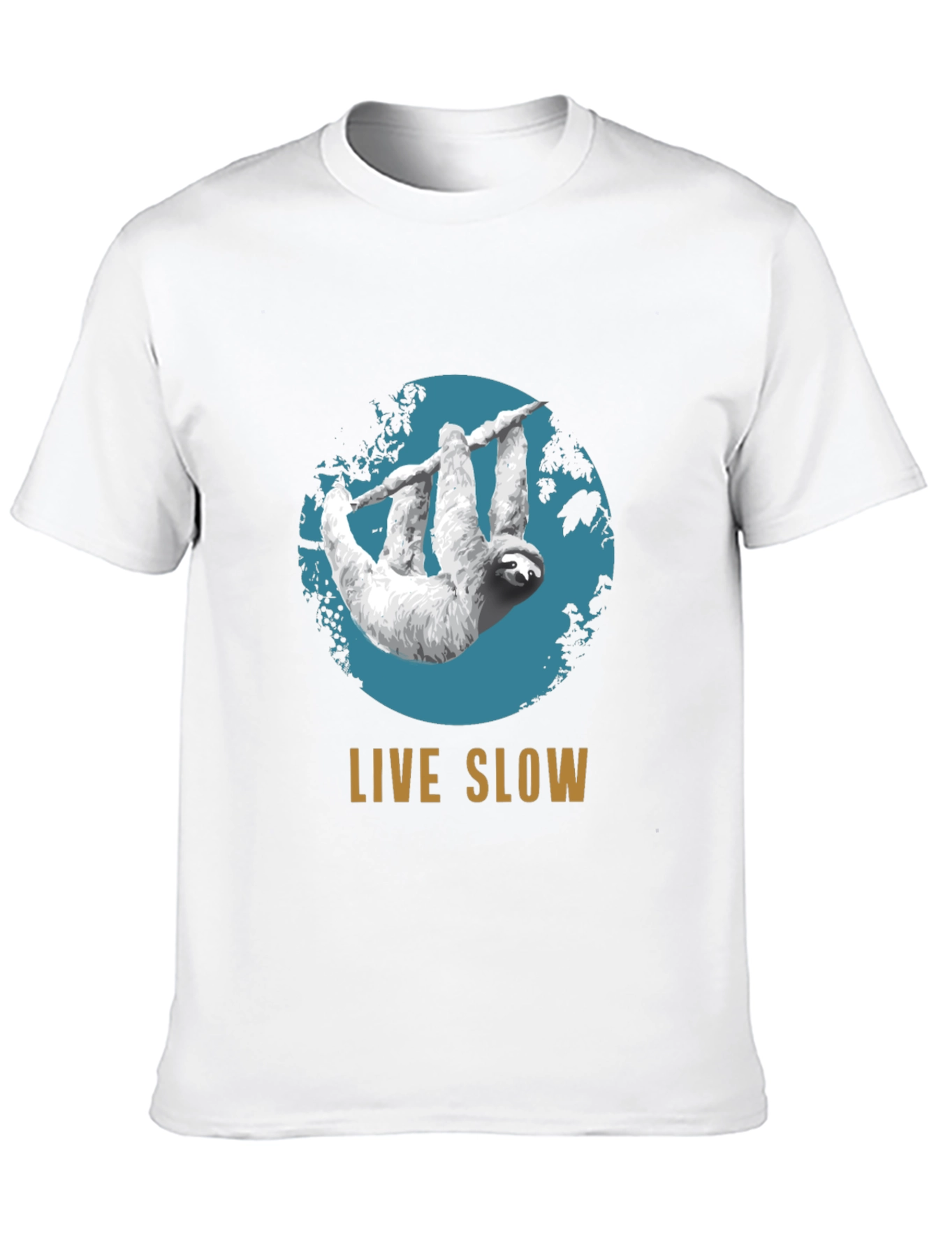 Live Slow Sloth Graphic Tee - Relaxed Fit