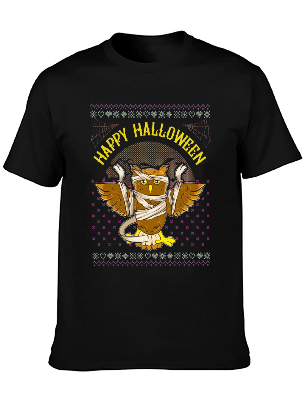 Happy Halloween Owl Mummy Graphic T-Shirt