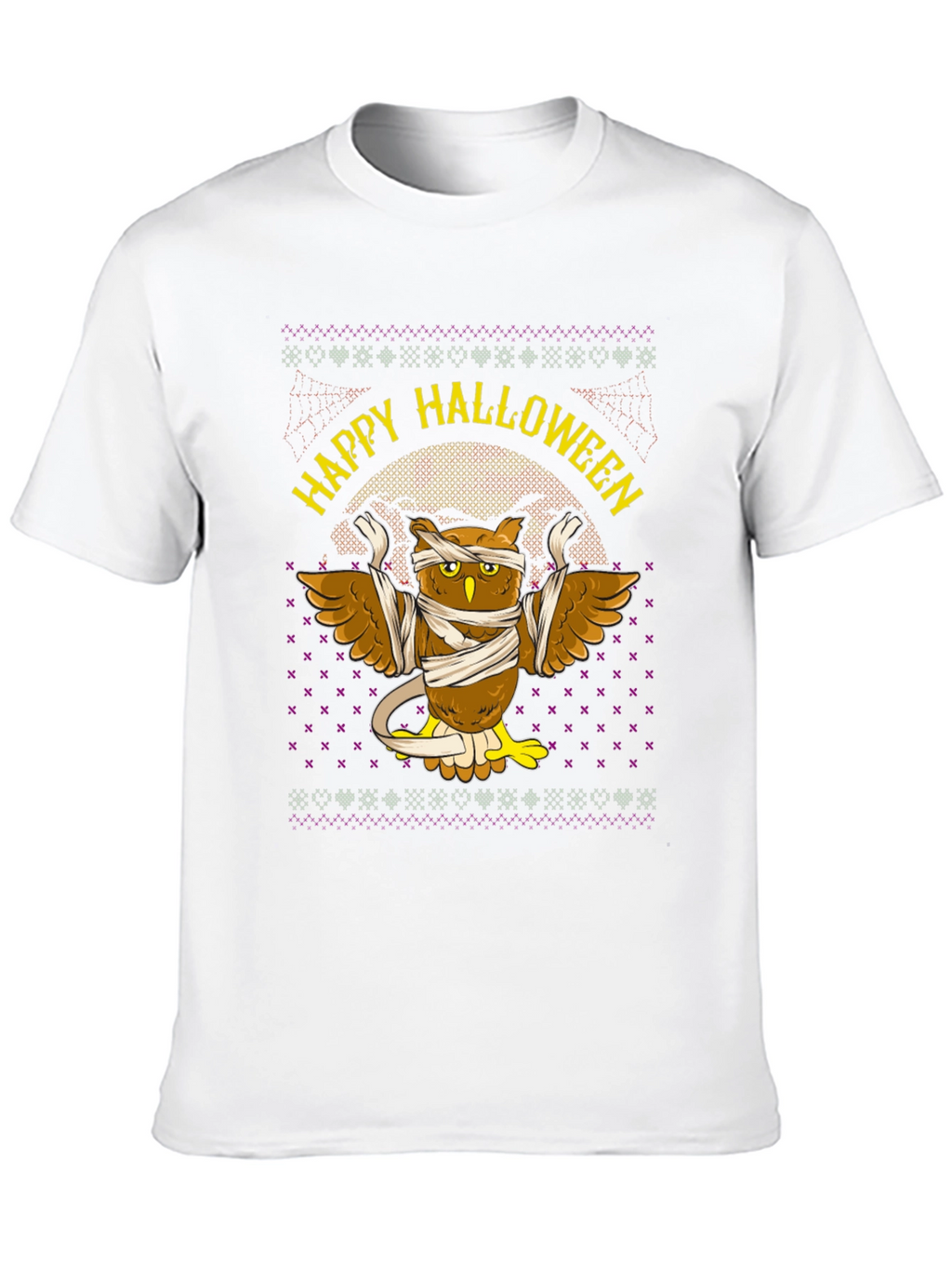 Happy Halloween Owl Mummy Graphic T-Shirt
