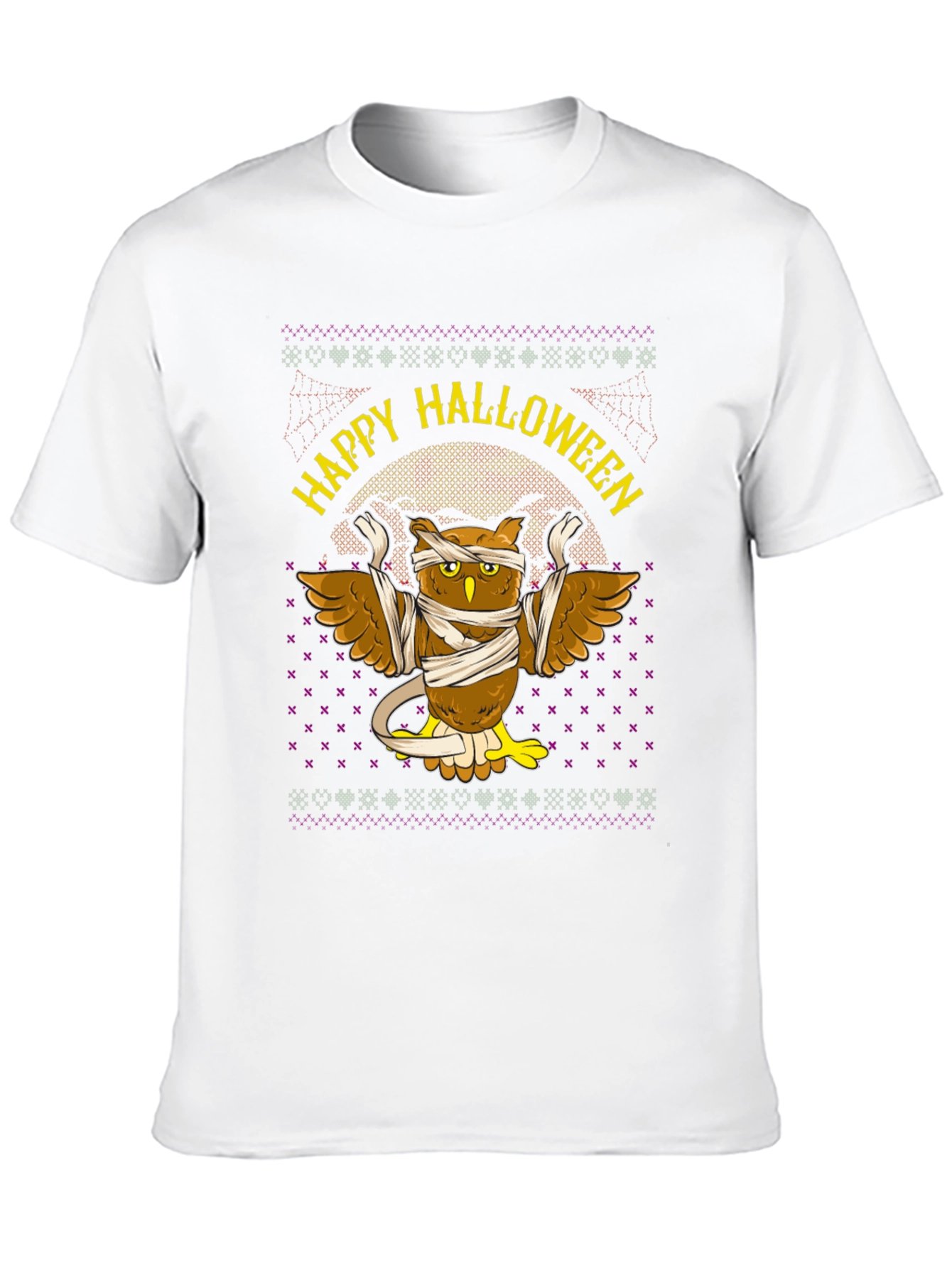 Happy Halloween Owl Mummy Graphic T-Shirt