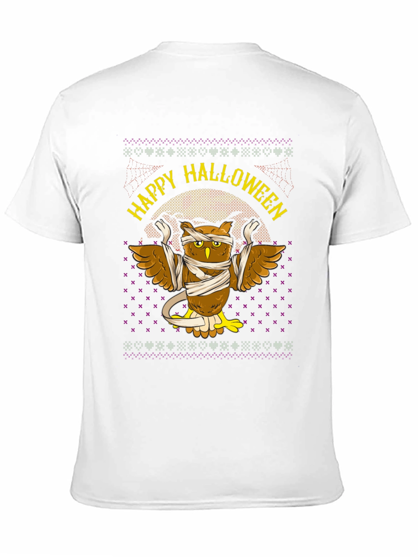 Happy Halloween Owl Mummy Graphic T-Shirt