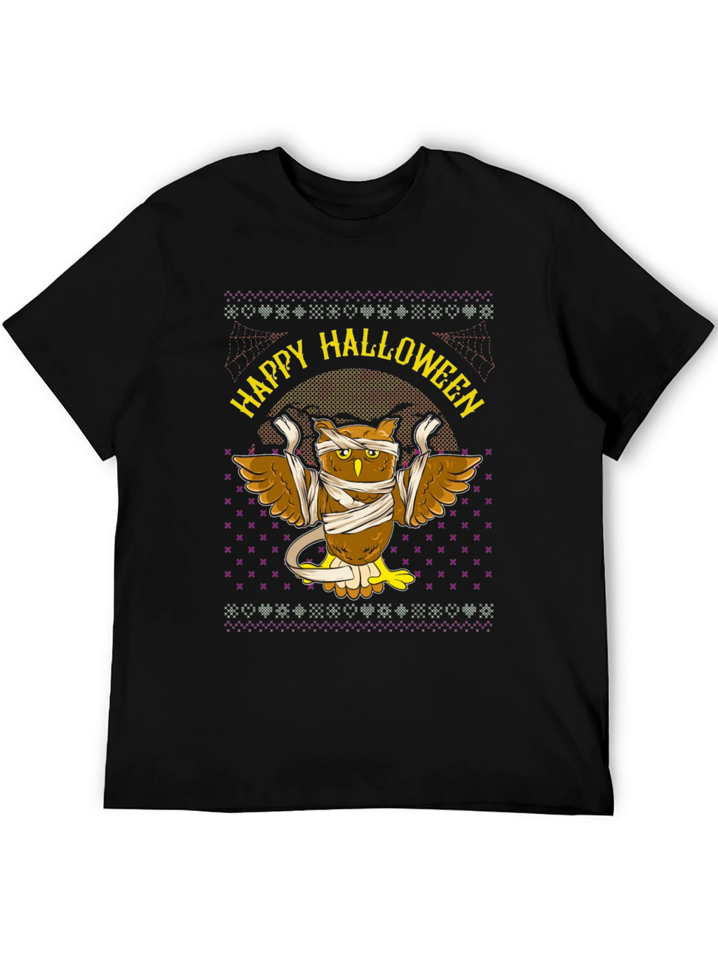 Happy Halloween Owl Mummy Graphic T-Shirt