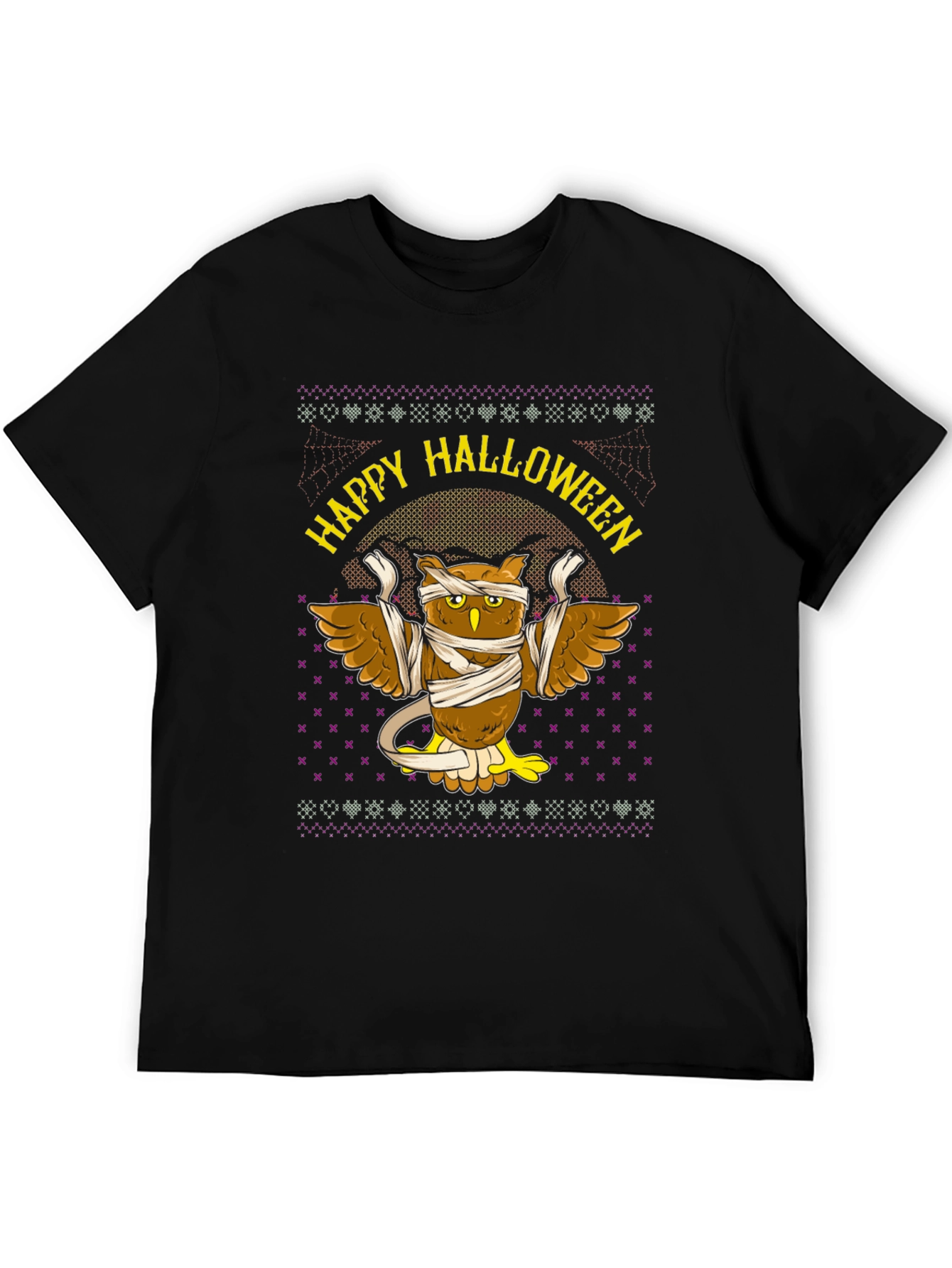 Happy Halloween Owl Mummy Graphic T-Shirt