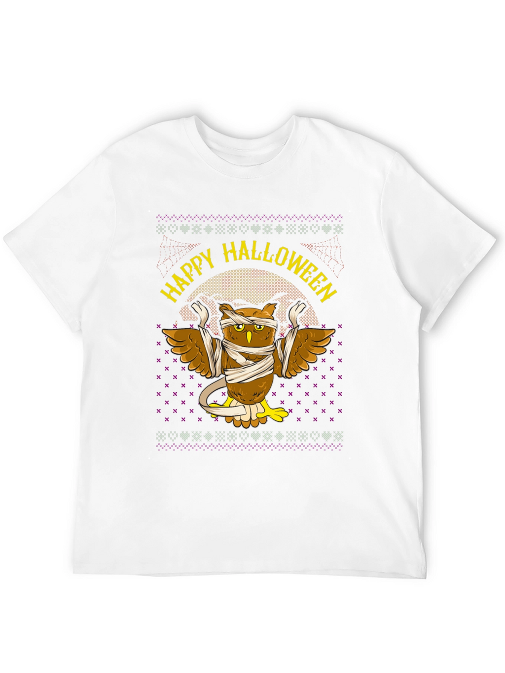 Happy Halloween Owl Mummy Graphic T-Shirt