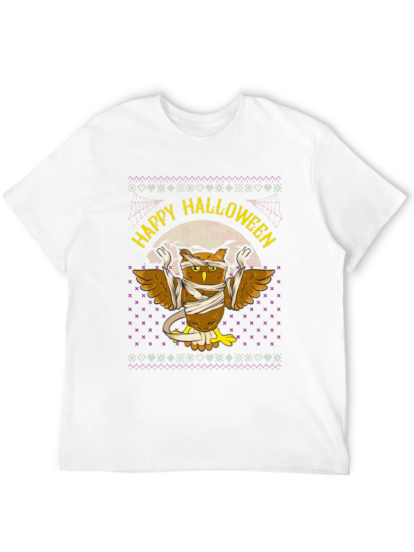 Happy Halloween Owl Mummy Graphic T-Shirt