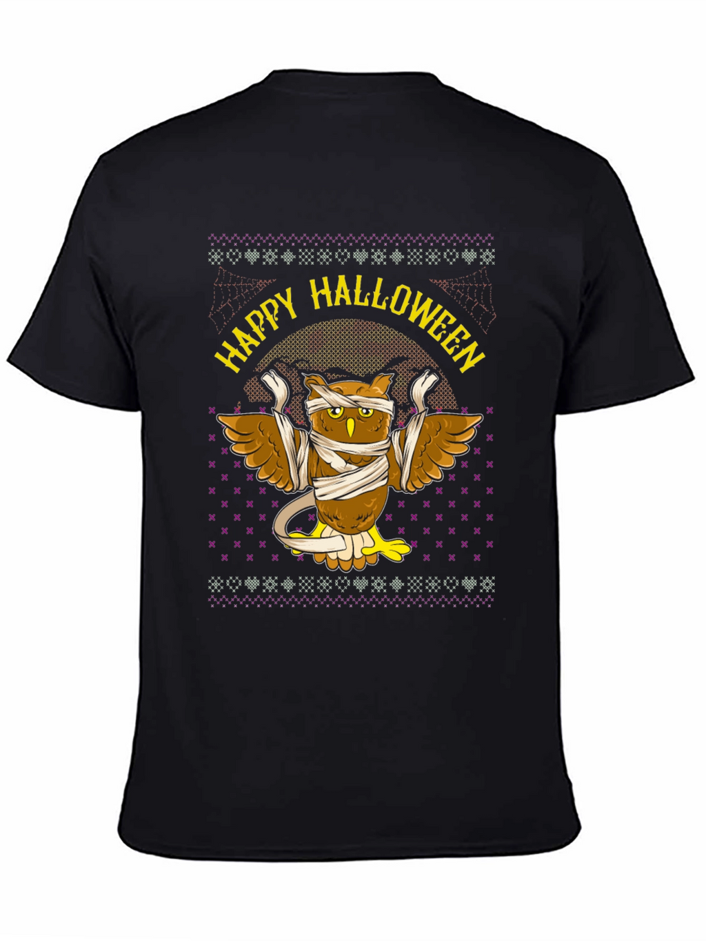 Happy Halloween Owl Mummy Graphic T-Shirt