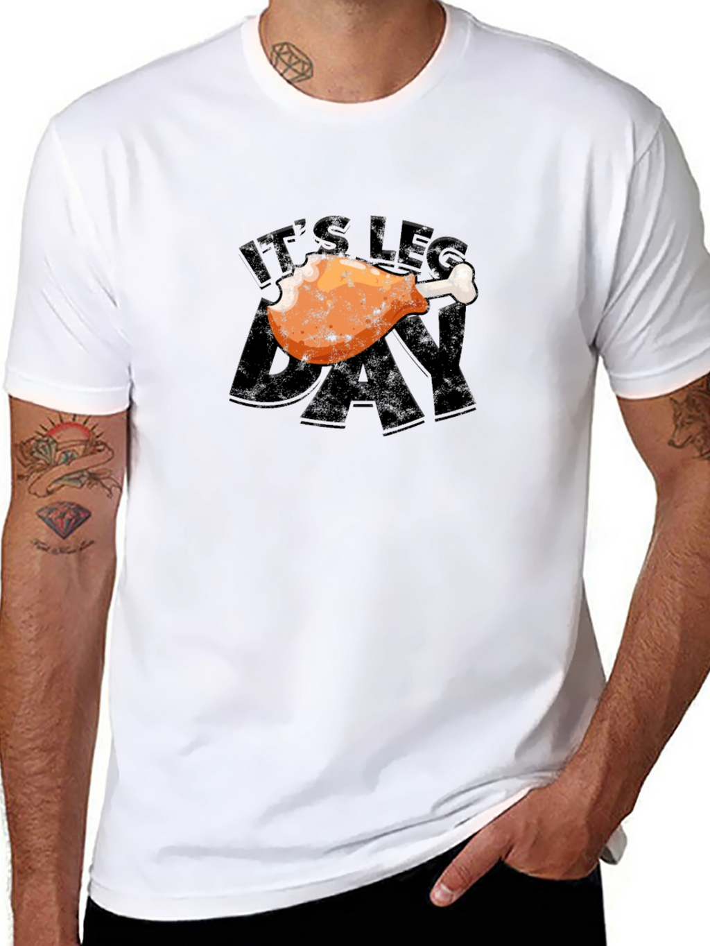 Its Leg Day Chicken T-Shirt - Black Graphic Tee