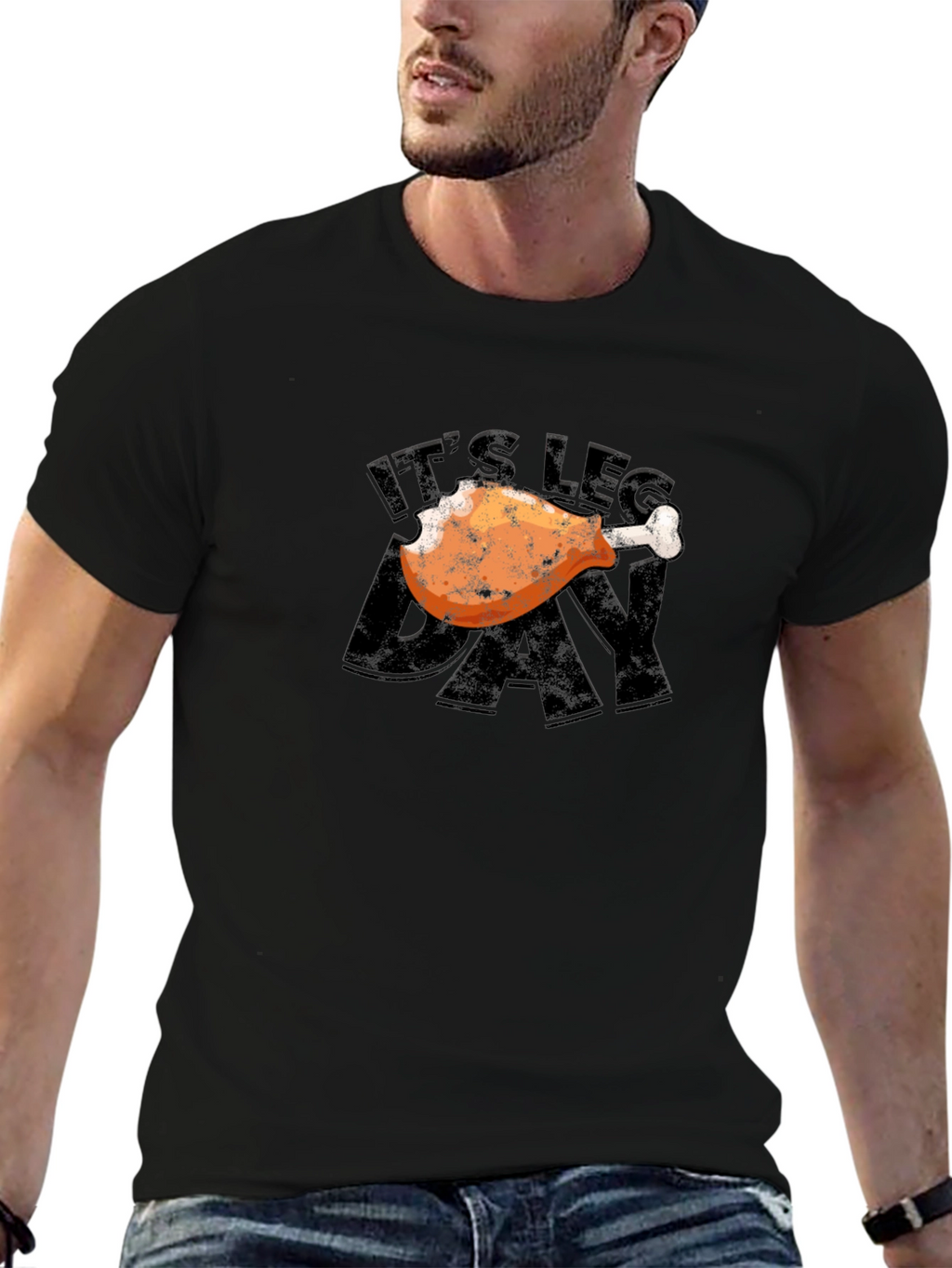 Its Leg Day Chicken T-Shirt - Black Graphic Tee