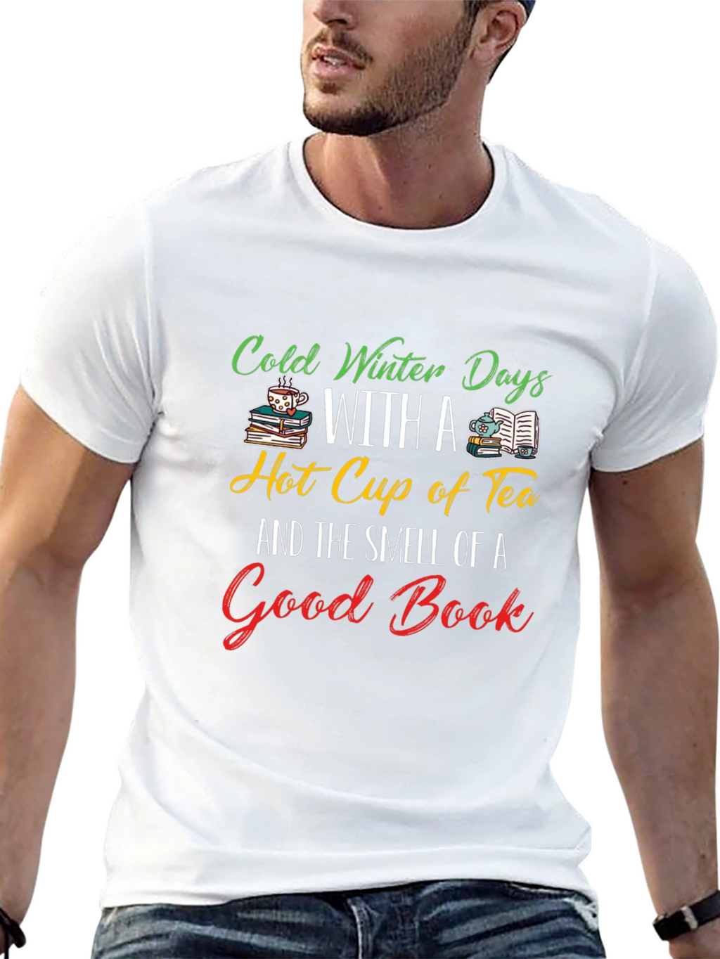 Cold Winter Days Tea & Books T-Shirt