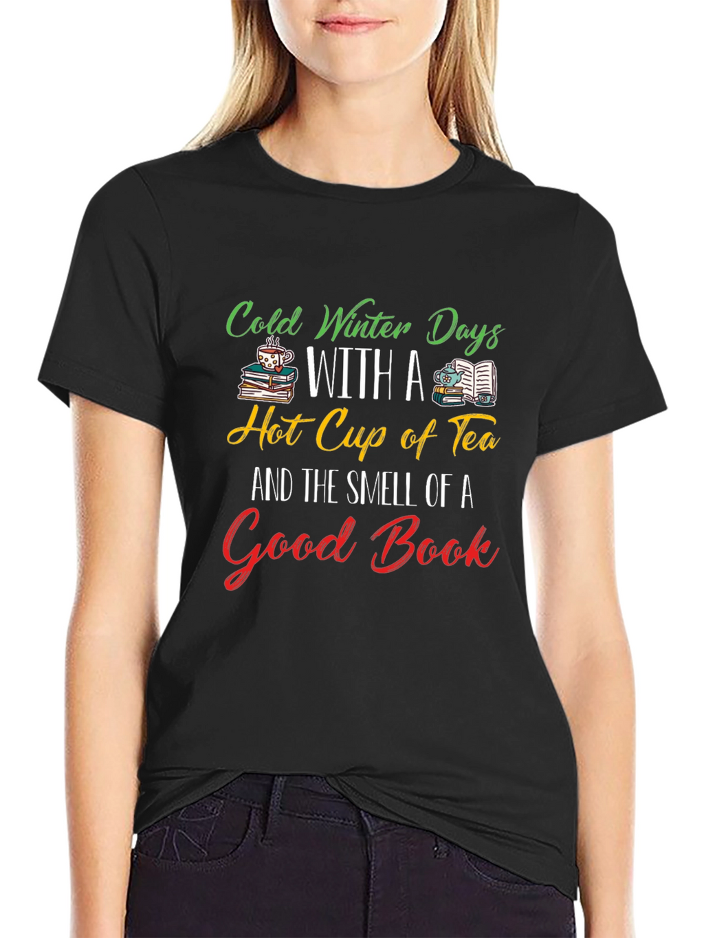 Cold Winter Days Tea & Books T-Shirt