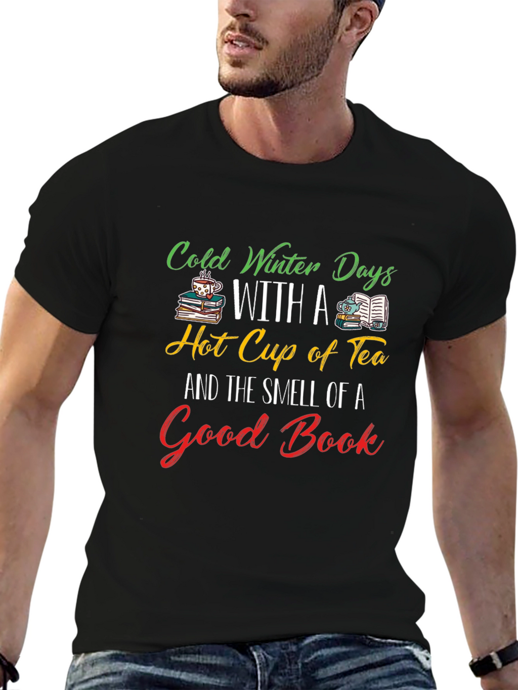 Cold Winter Days Tea & Books T-Shirt