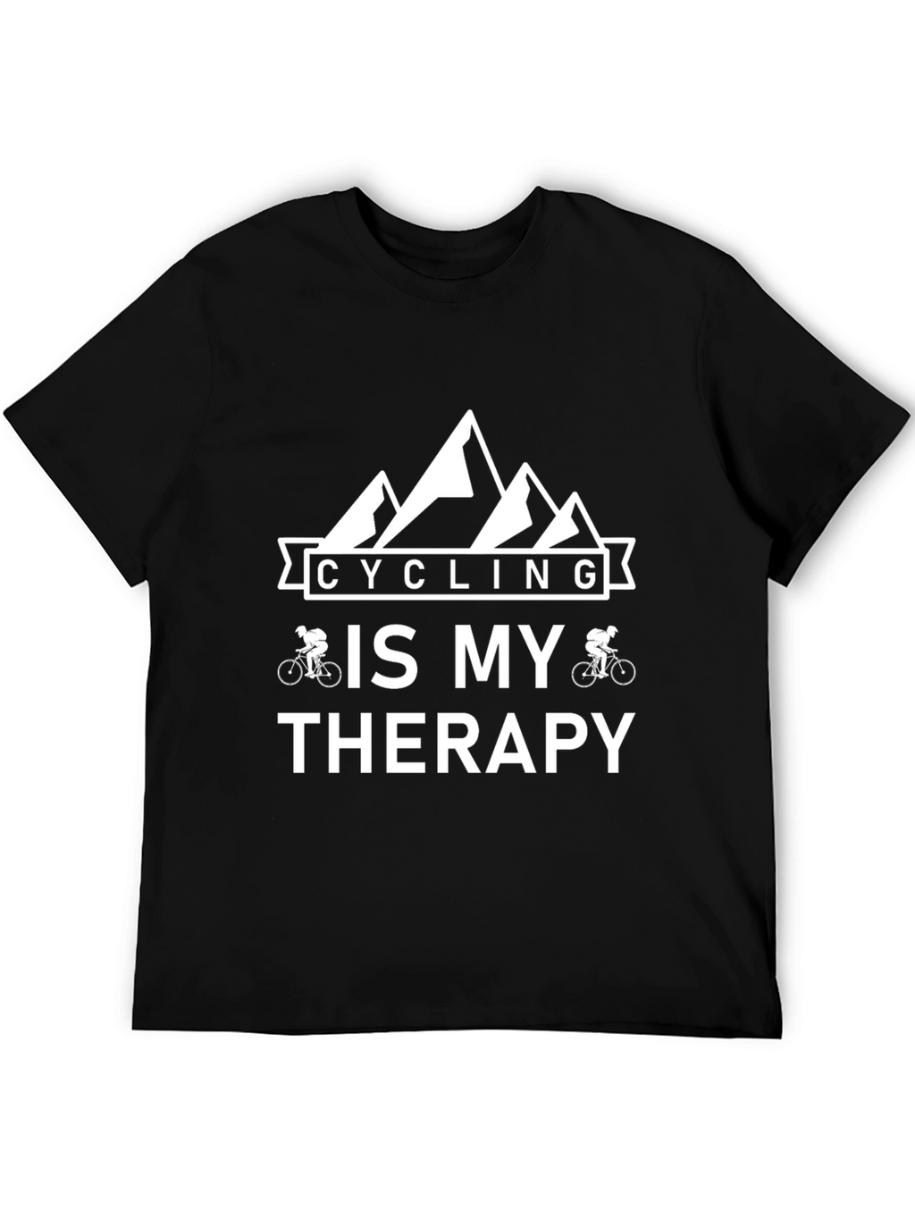 Cycling is My Therapy Black T-Shirt