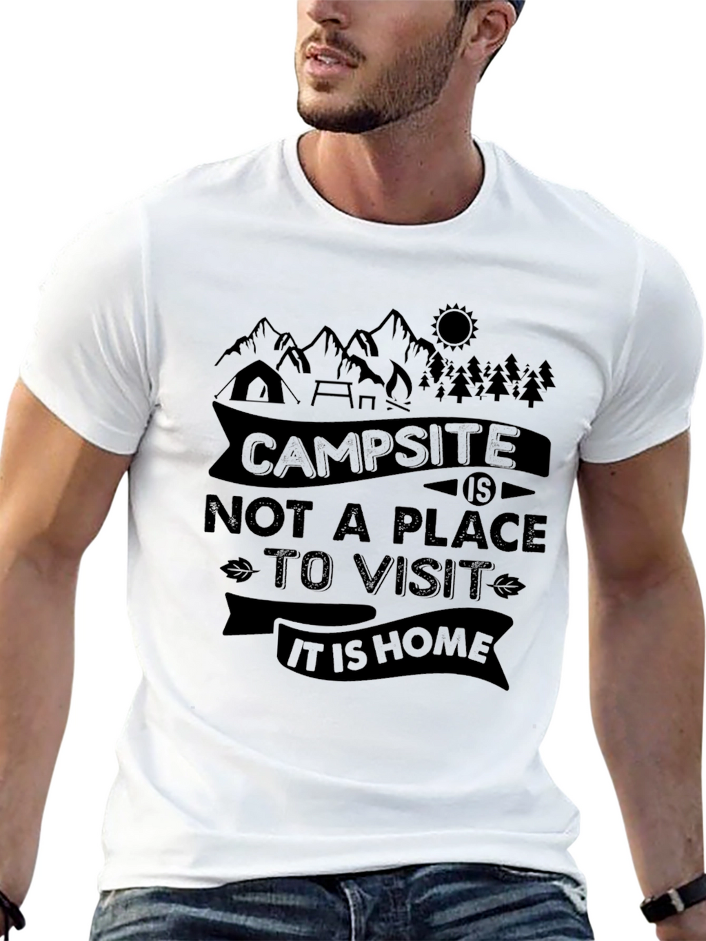 Campsite Is Home Graphic Tee - Nature Lover T-Shirt