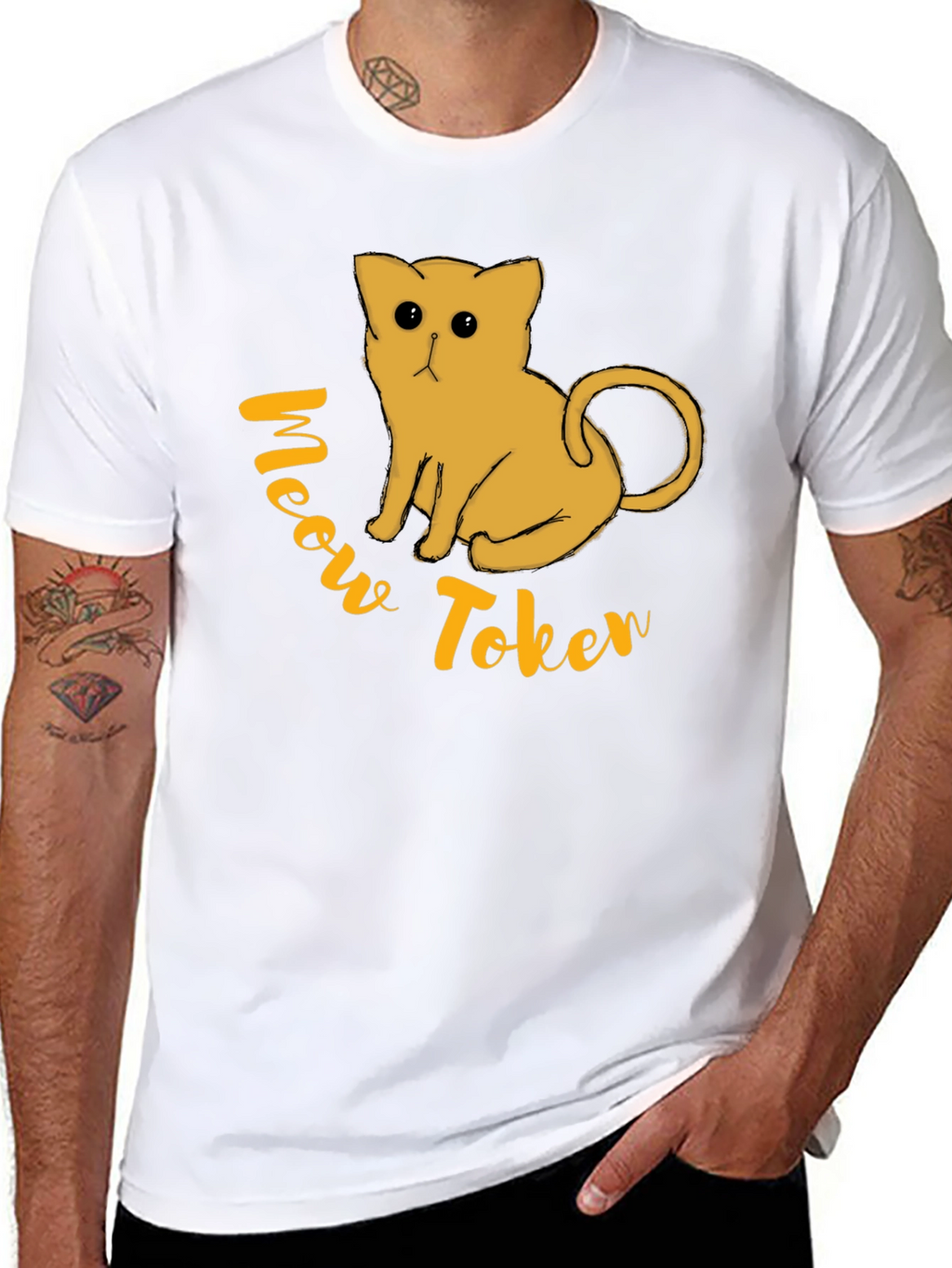 Meow Token Graphic T-Shirt - Black