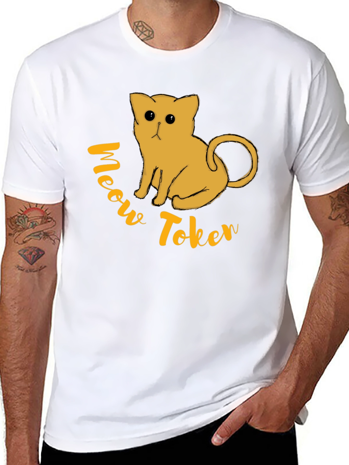 Meow Token Graphic T-Shirt - Black